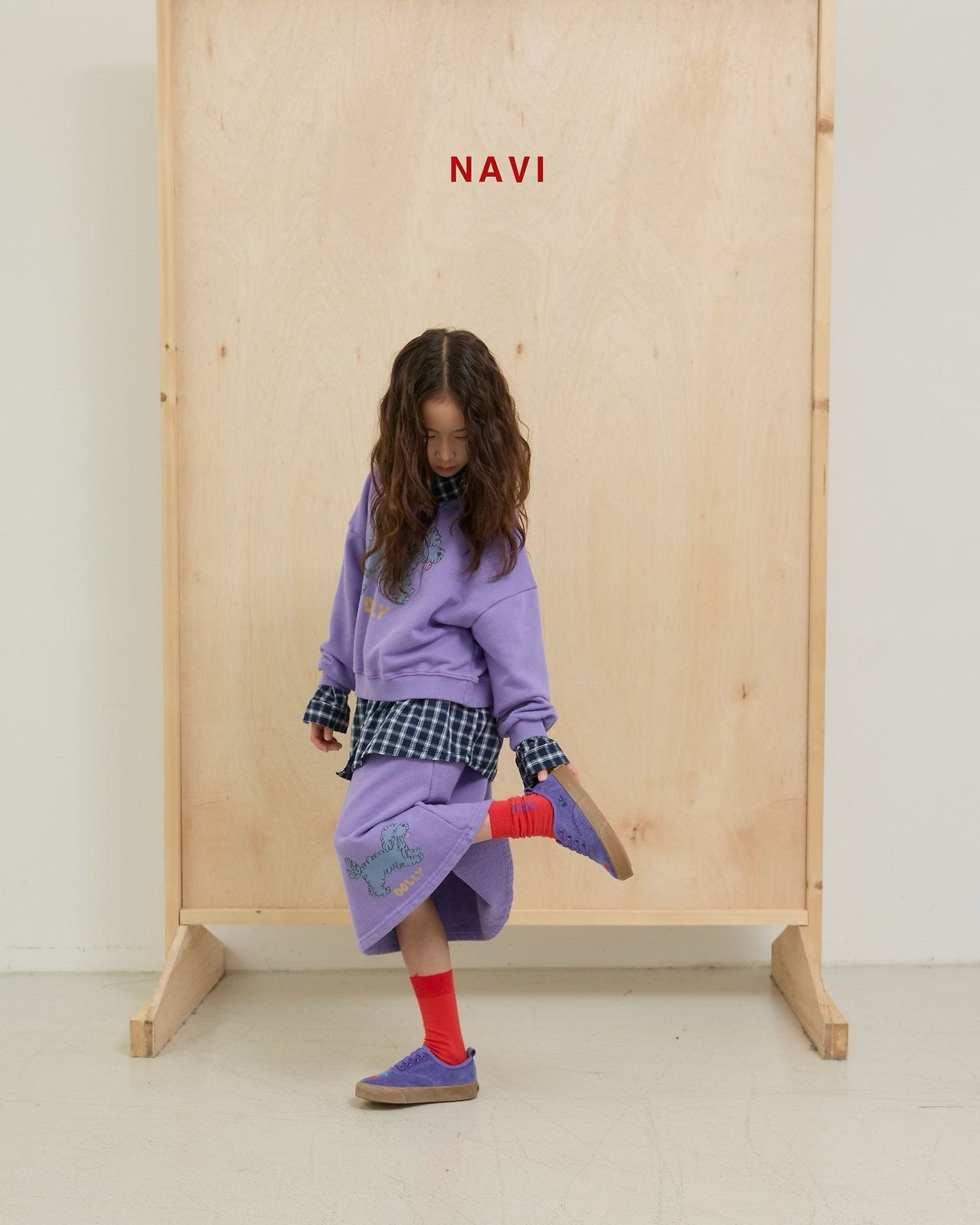 《予約》Dolly Crop Sweatshirt / navi.
