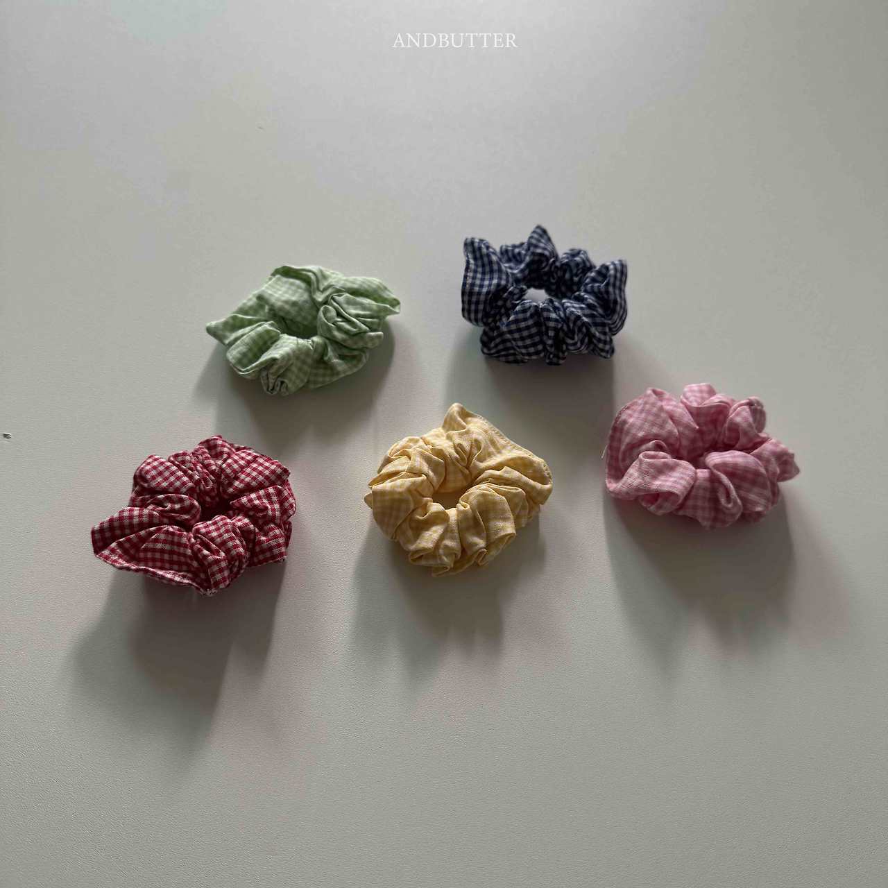 《予約》Check Mini Hair Scrunchie / andbutter