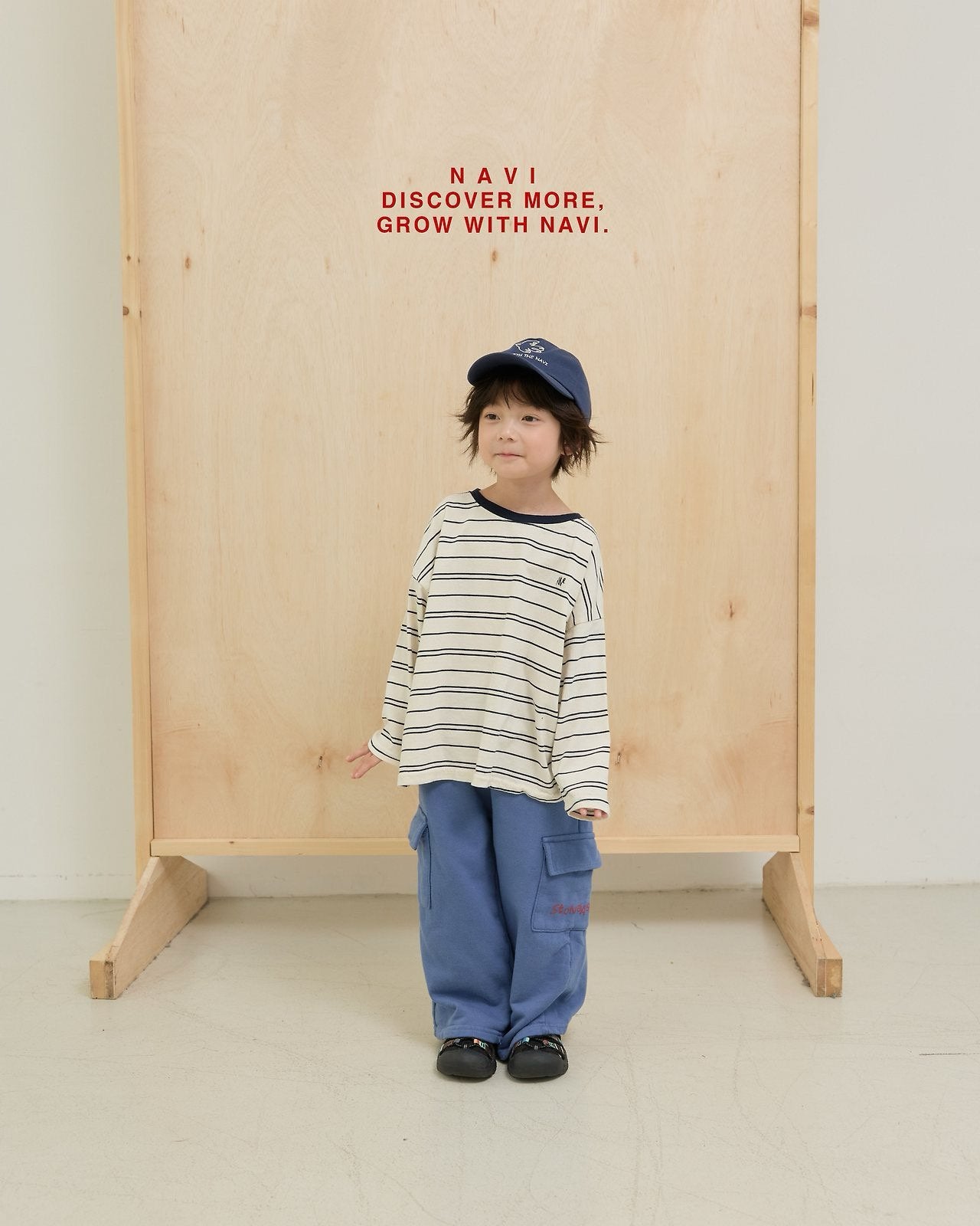 《予約》Classic Stripe T-Shirt / navi.