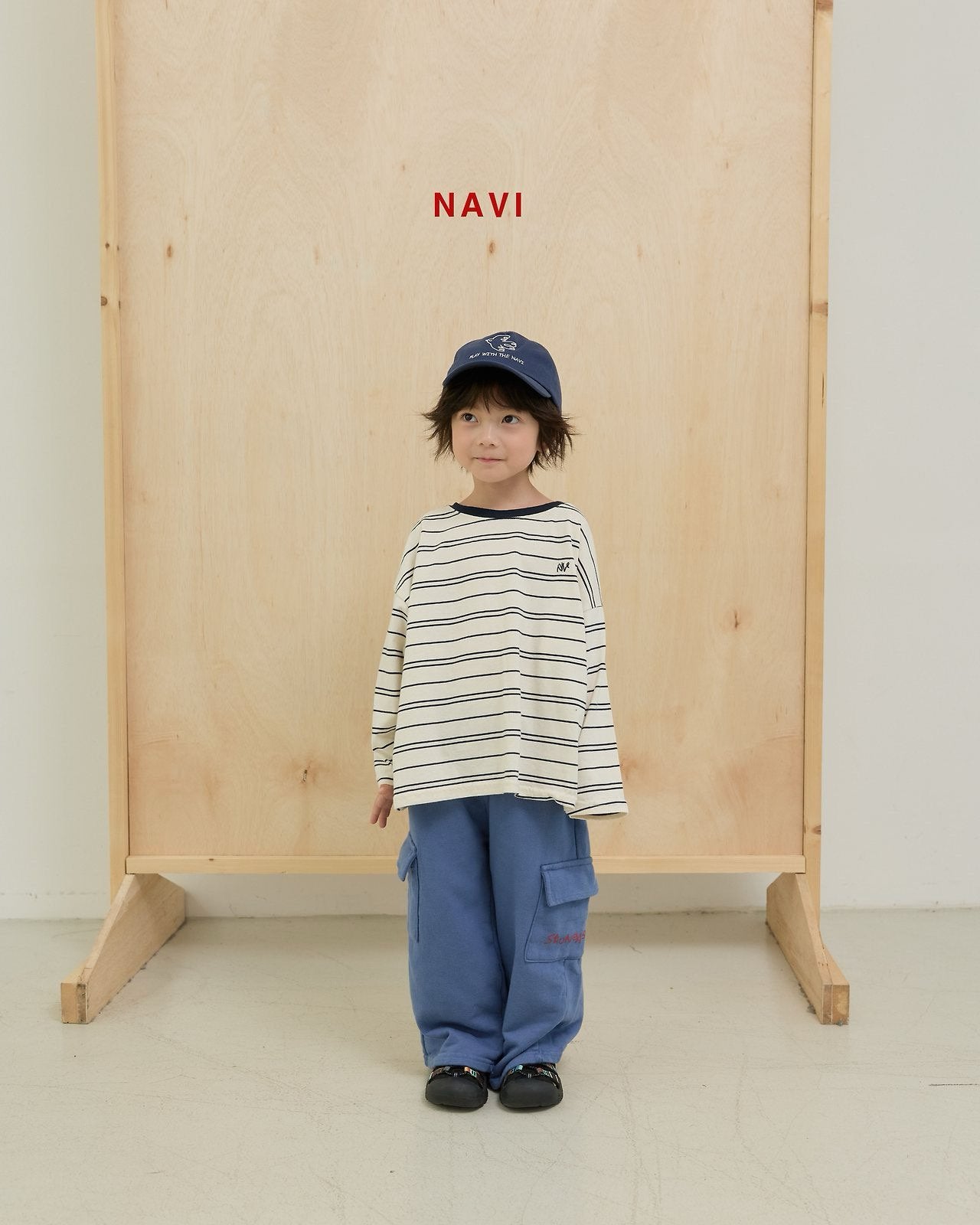 《予約》Classic Stripe T-Shirt / navi.
