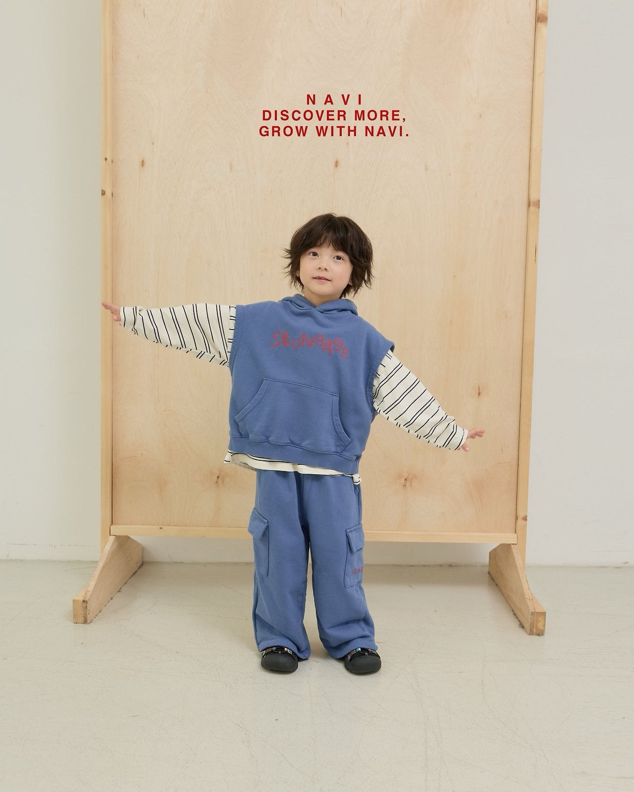 《予約》Classic Stripe T-Shirt / navi.