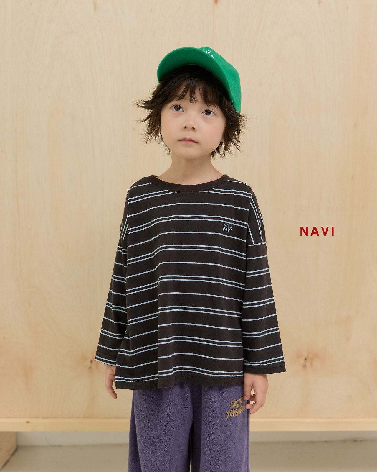 《予約》Classic Stripe T-Shirt / navi.