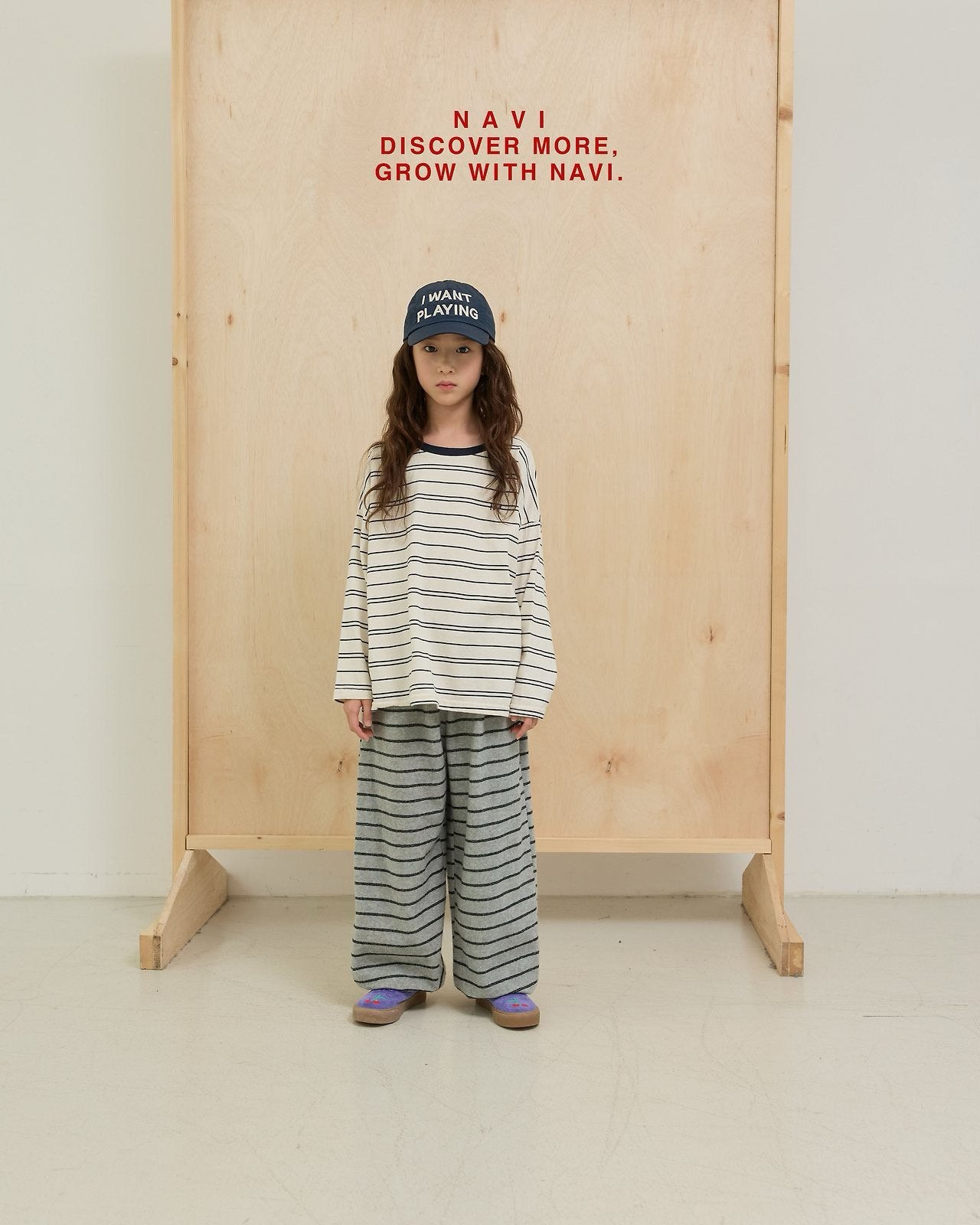 《予約》Classic Stripe T-Shirt / navi.
