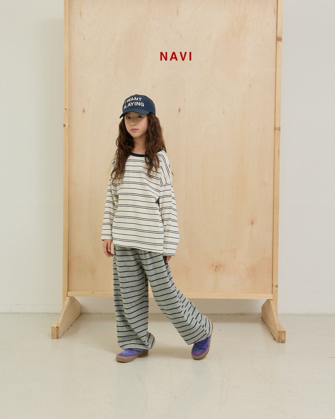 《予約》Classic Stripe T-Shirt / navi.