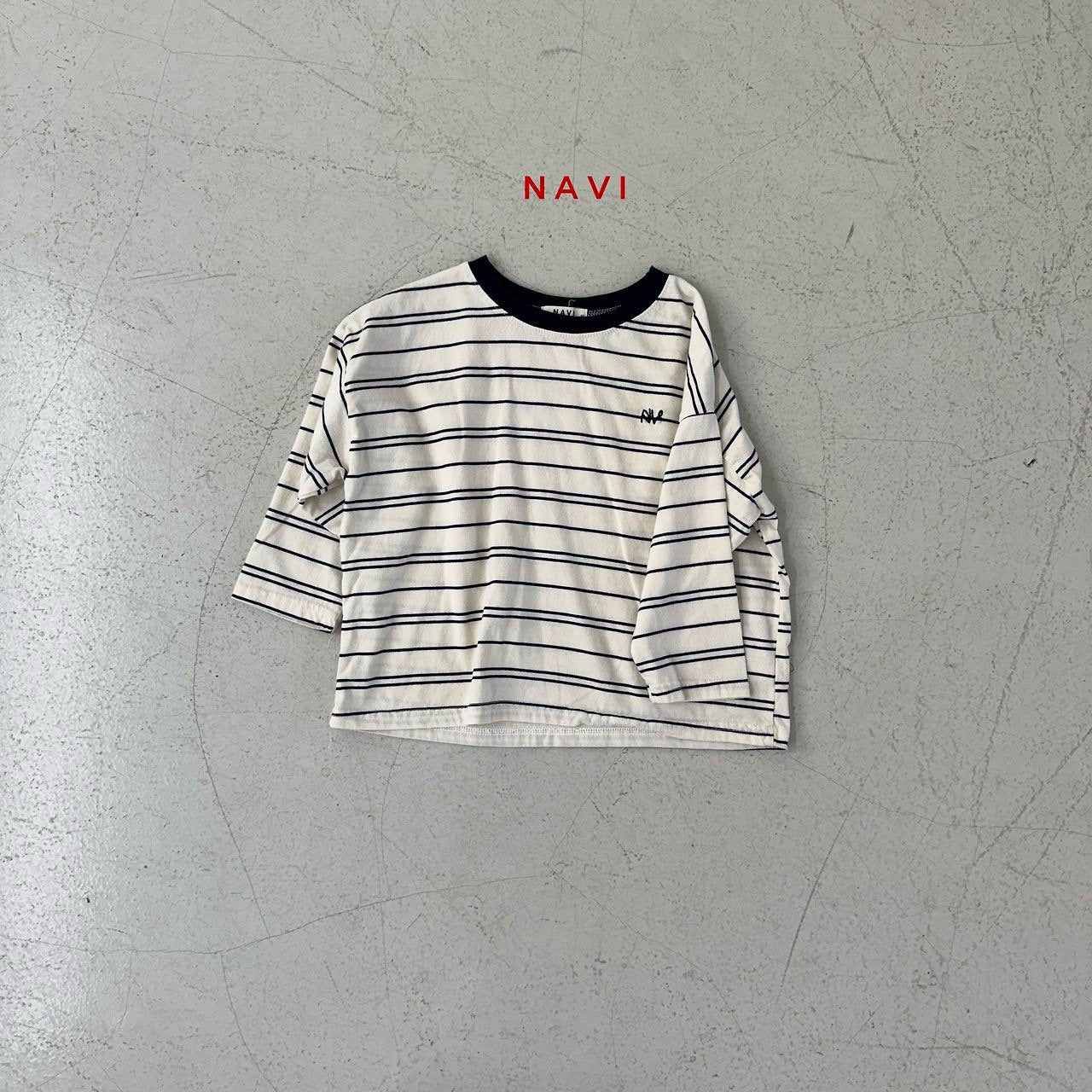 《予約》Classic Stripe T-Shirt / navi.