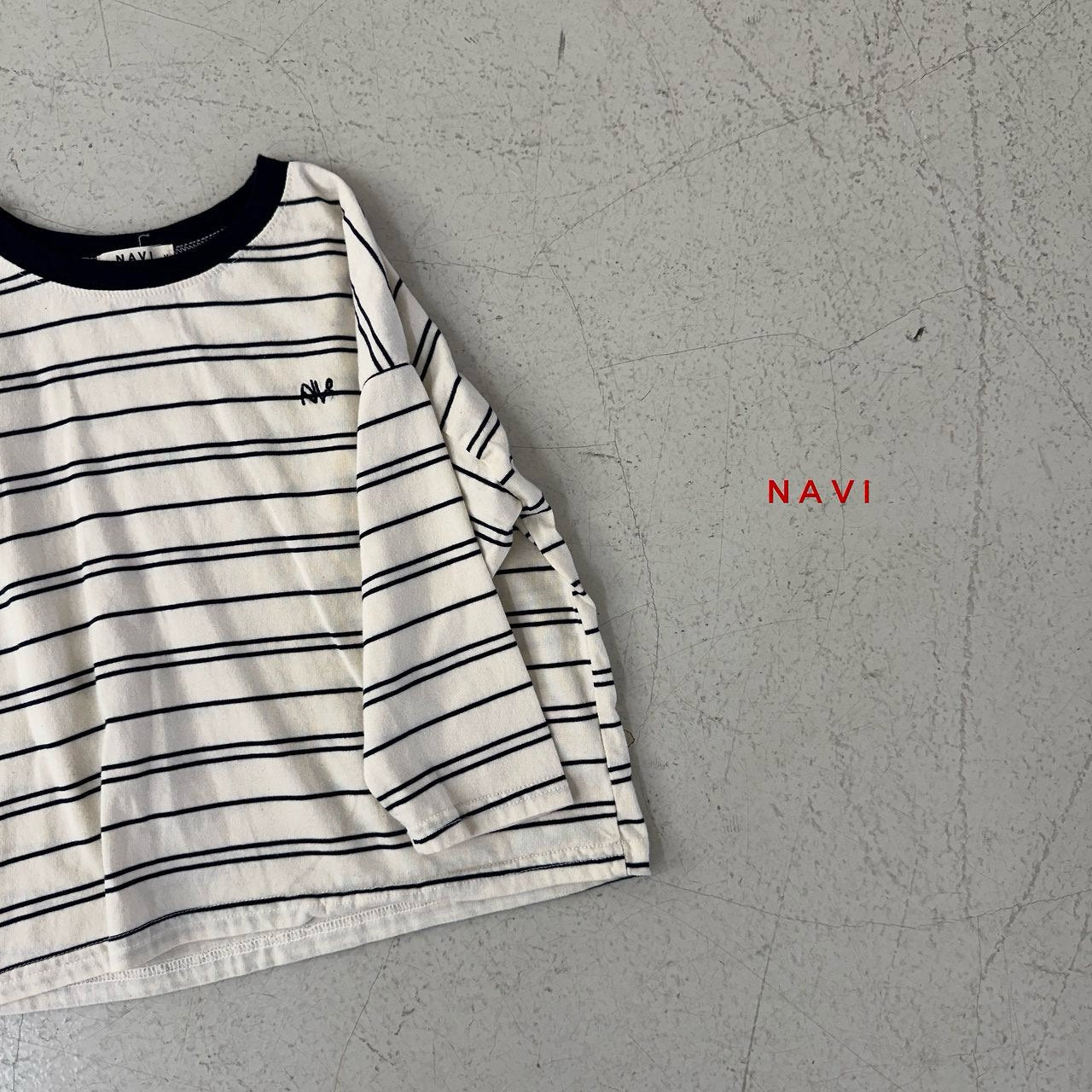 《予約》Classic Stripe T-Shirt / navi.
