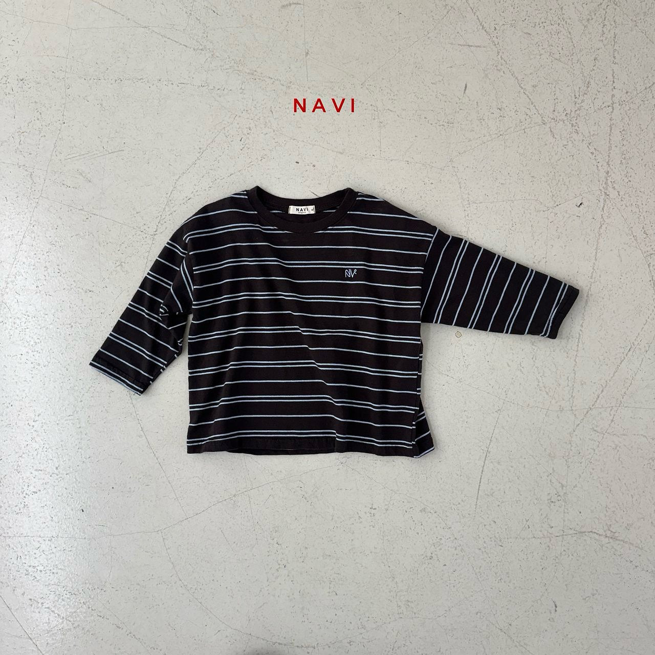 《予約》Classic Stripe T-Shirt / navi.