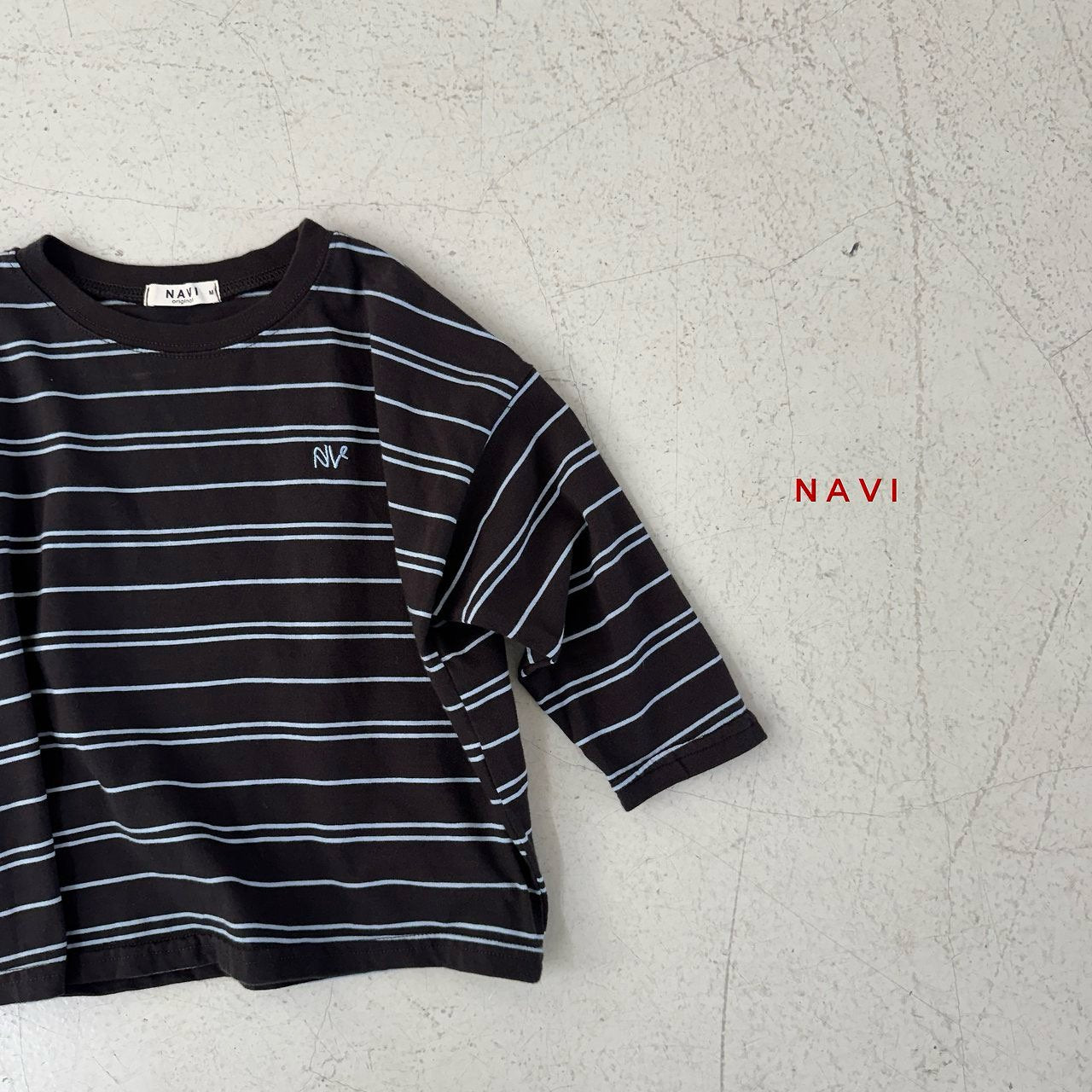《予約》Classic Stripe T-Shirt / navi.