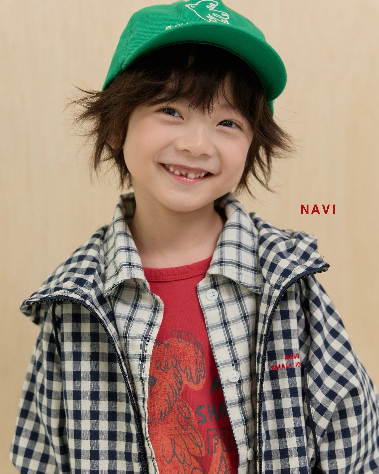 《予約》Check Hooded Jumper / navi.