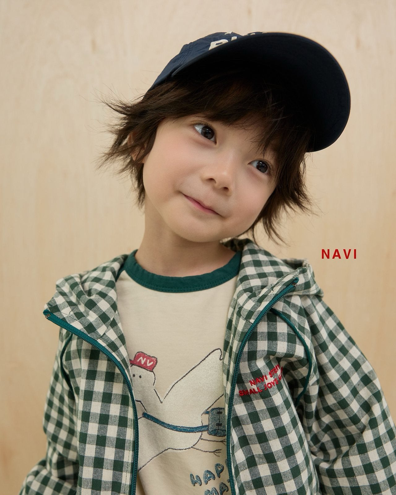 《予約》Check Hooded Jumper / navi.