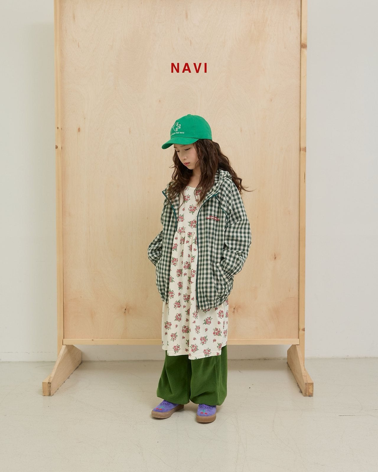 《予約》Check Hooded Jumper / navi.