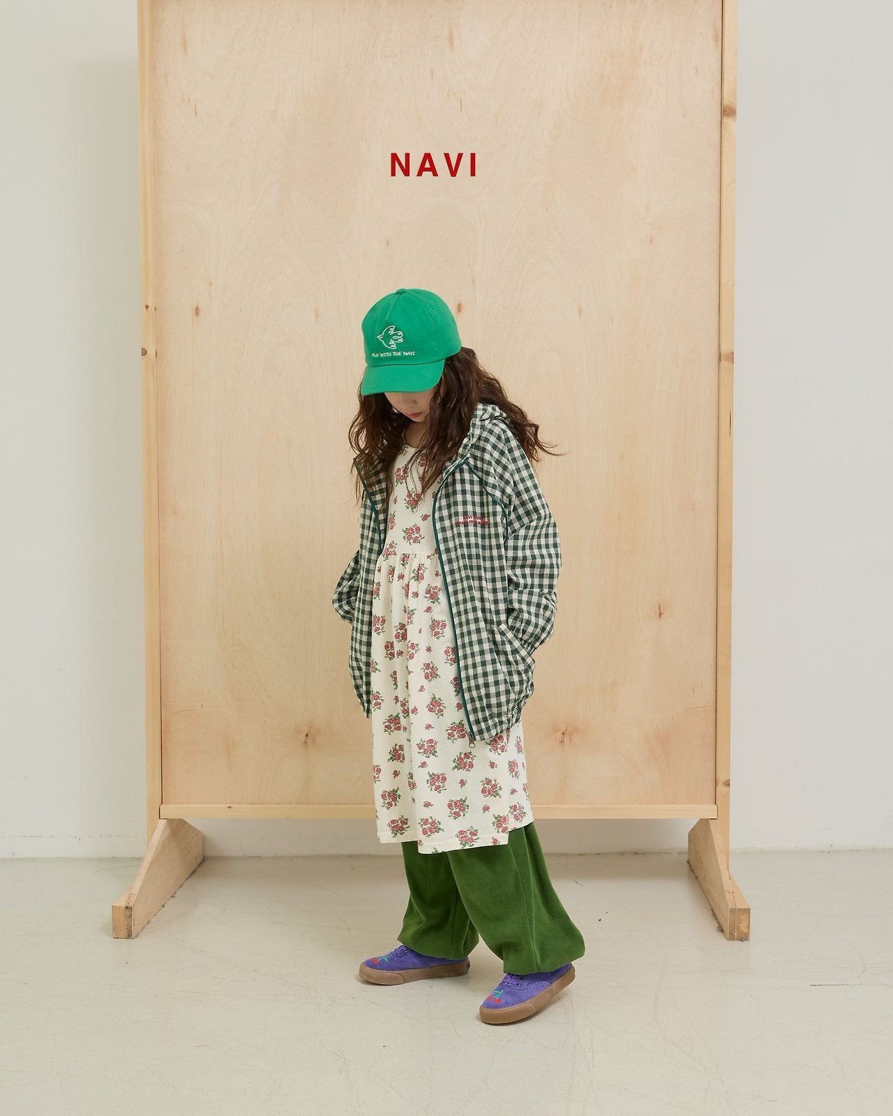 《予約》Check Hooded Jumper / navi.
