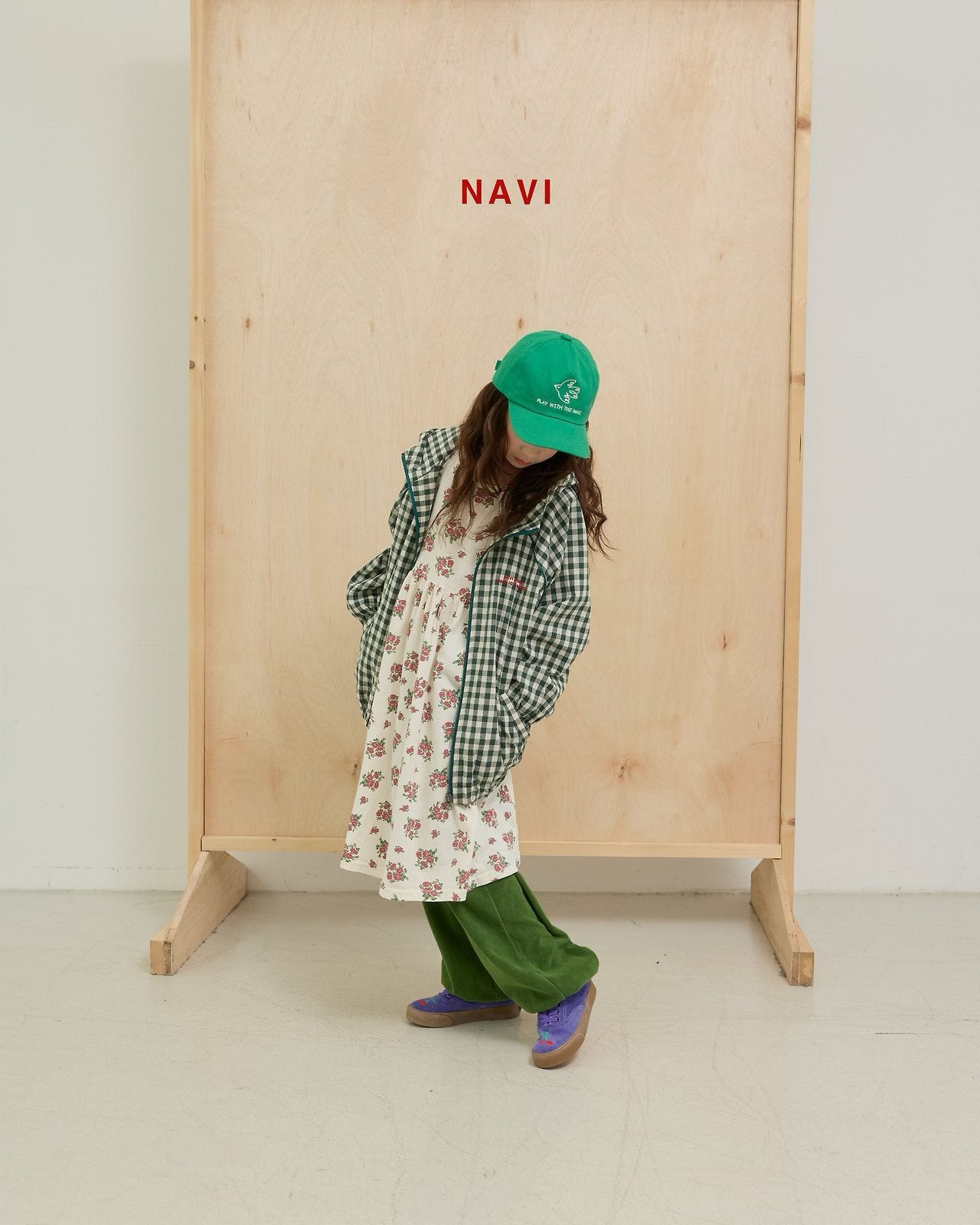 《予約》Check Hooded Jumper / navi.