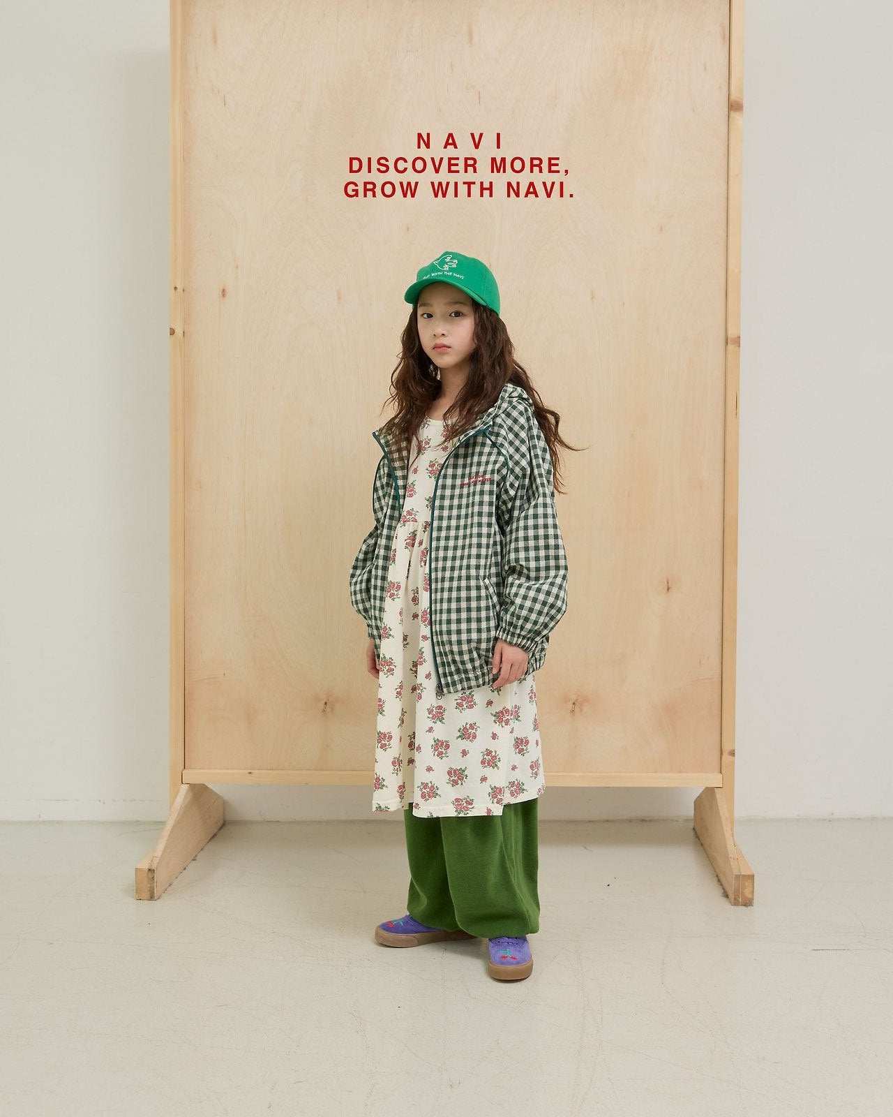 《予約》Check Hooded Jumper / navi.