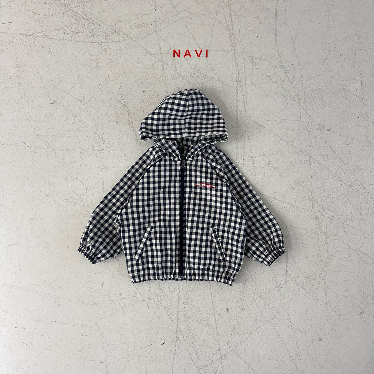 《予約》Check Hooded Jumper / navi.