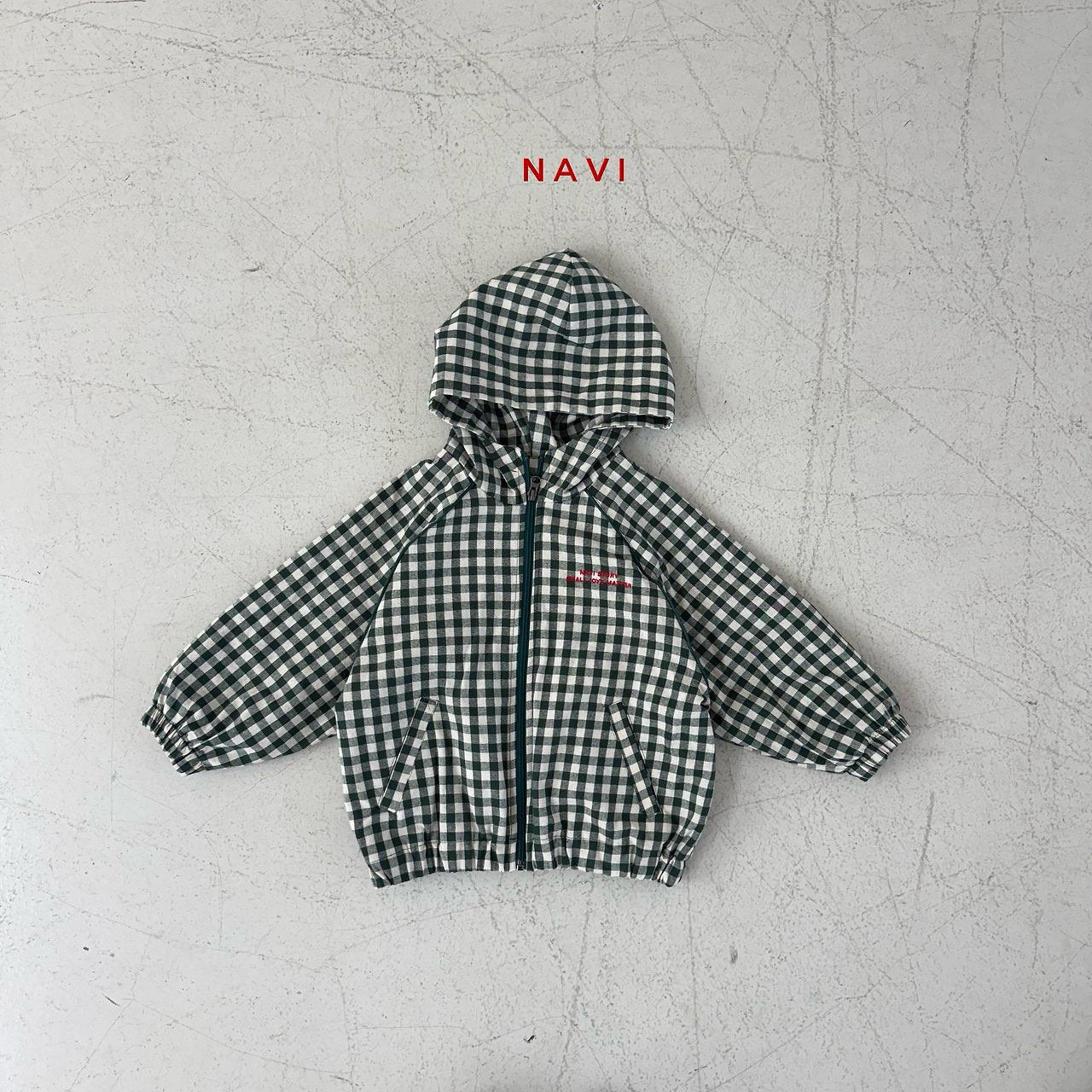 《予約》Check Hooded Jumper / navi.