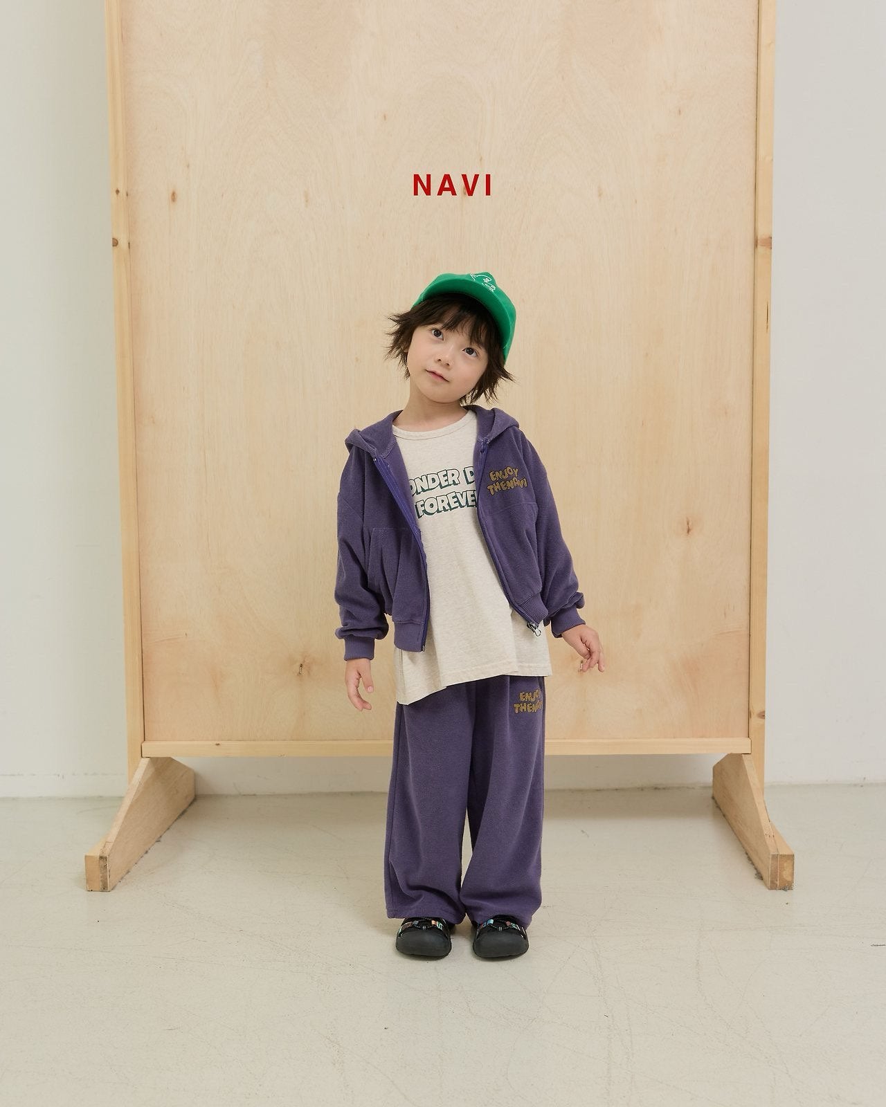 《予約》Flower Hooded Sweatshirt / navi.
