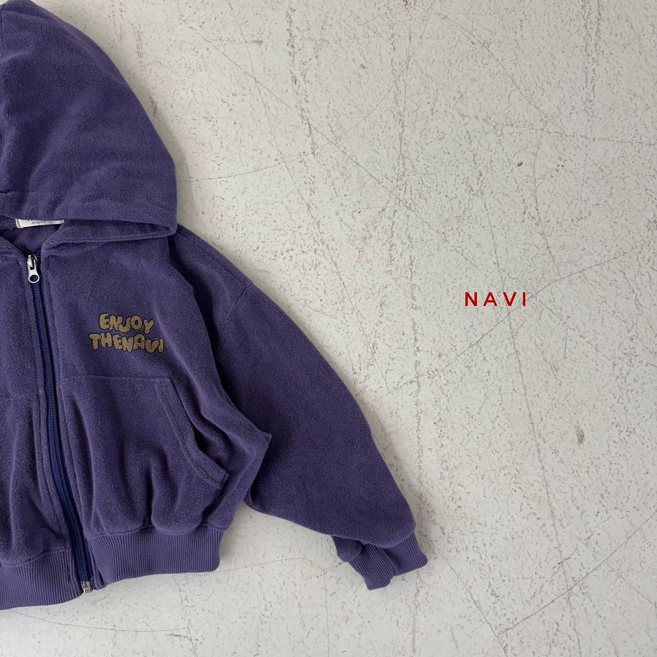 《予約》Flower Hooded Sweatshirt / navi.