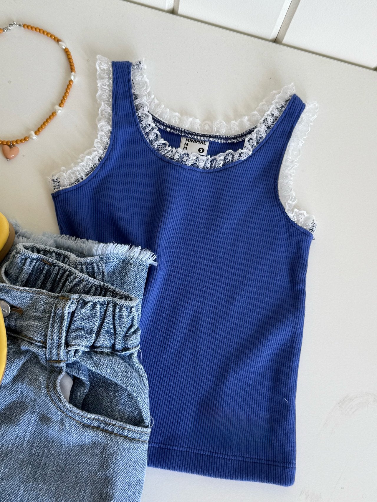 《予約》Lace Ribbed Sleeveless / MINIMAL