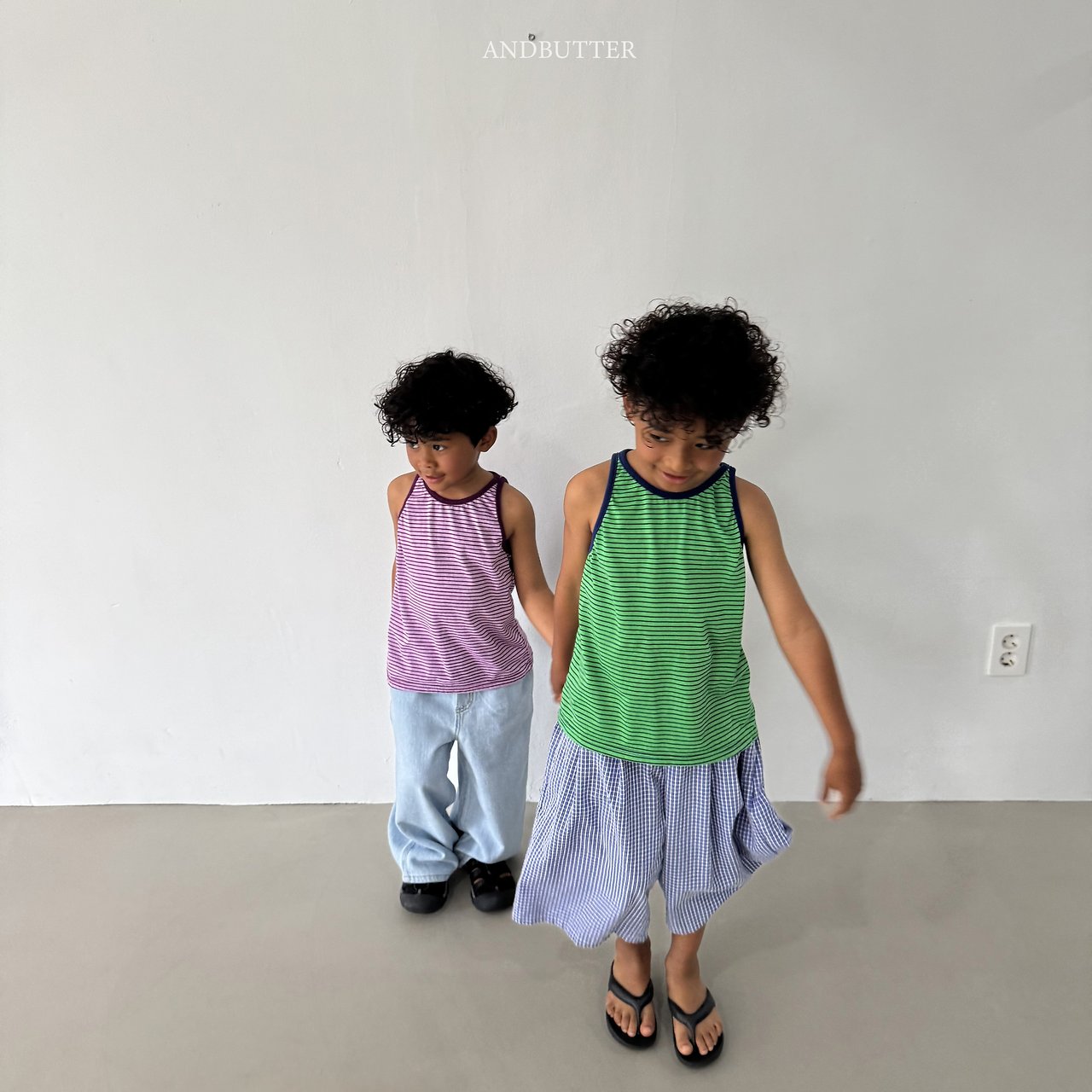 《予約》Vivid Stripe Sleeveless / andbutter