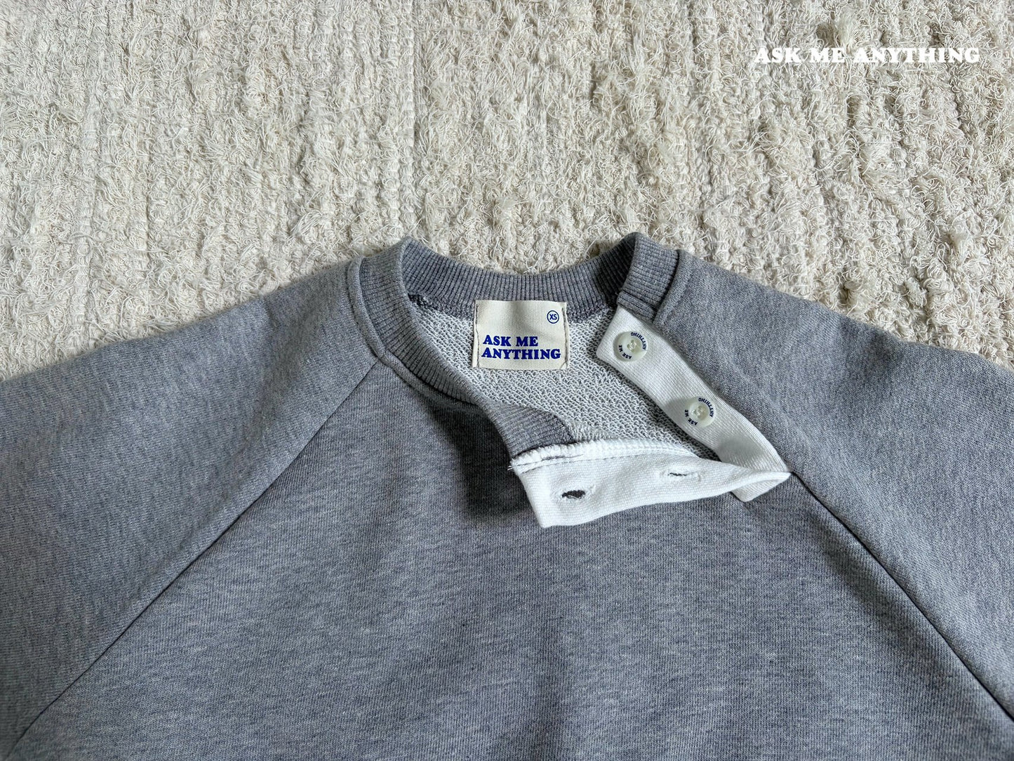 《予約》Button-Down Sweatshirt / ASK ME ANYTHING