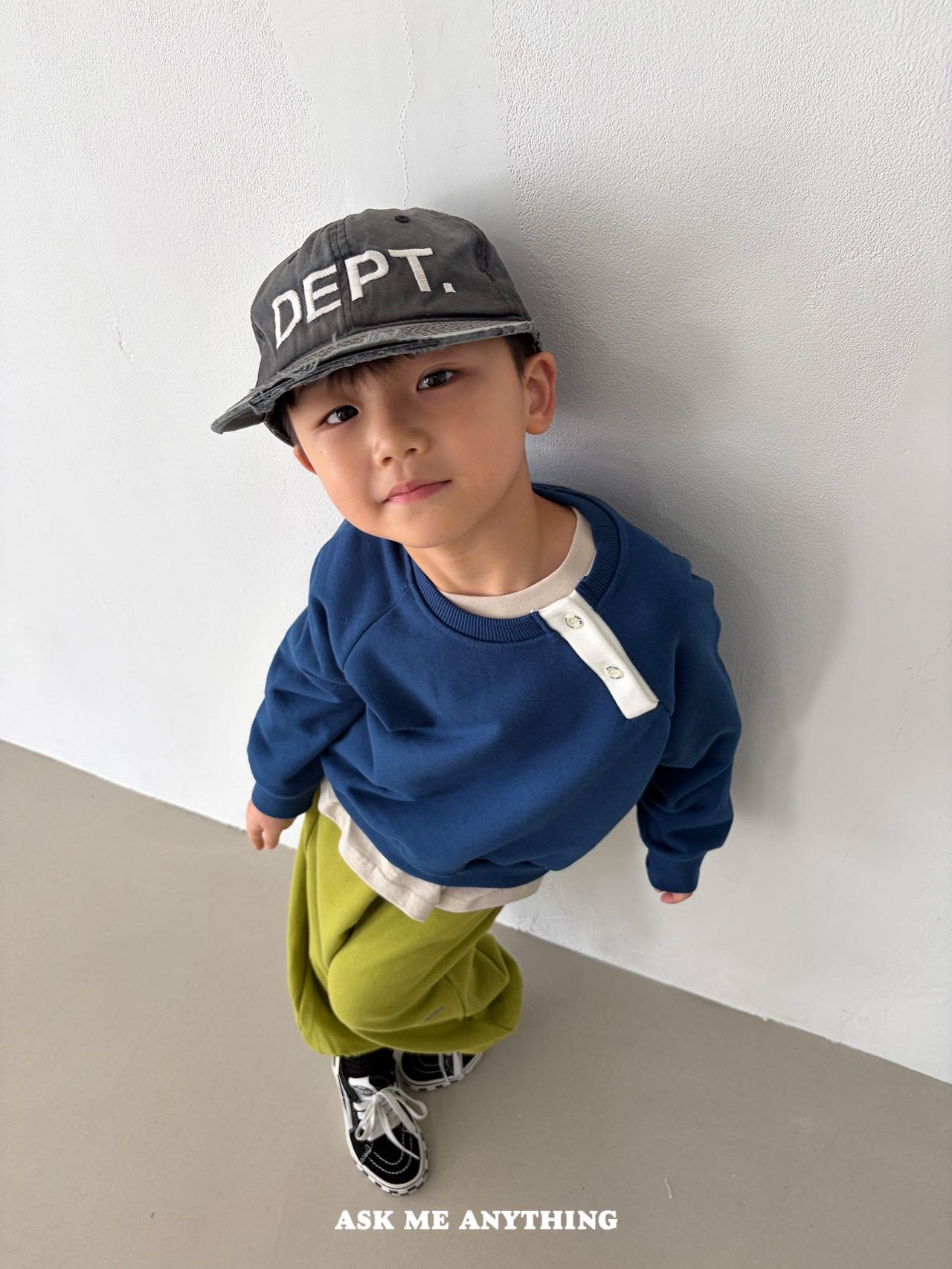 《予約》Button-Down Sweatshirt / ASK ME ANYTHING