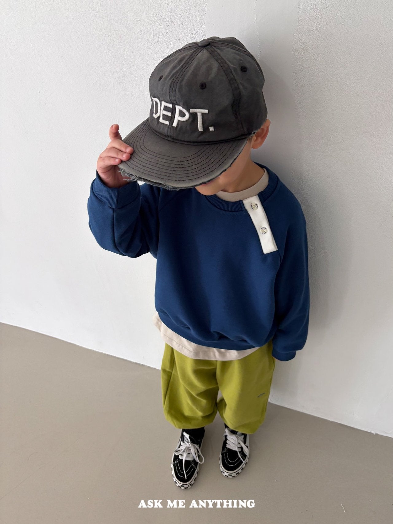 《予約》Button-Down Sweatshirt / ASK ME ANYTHING