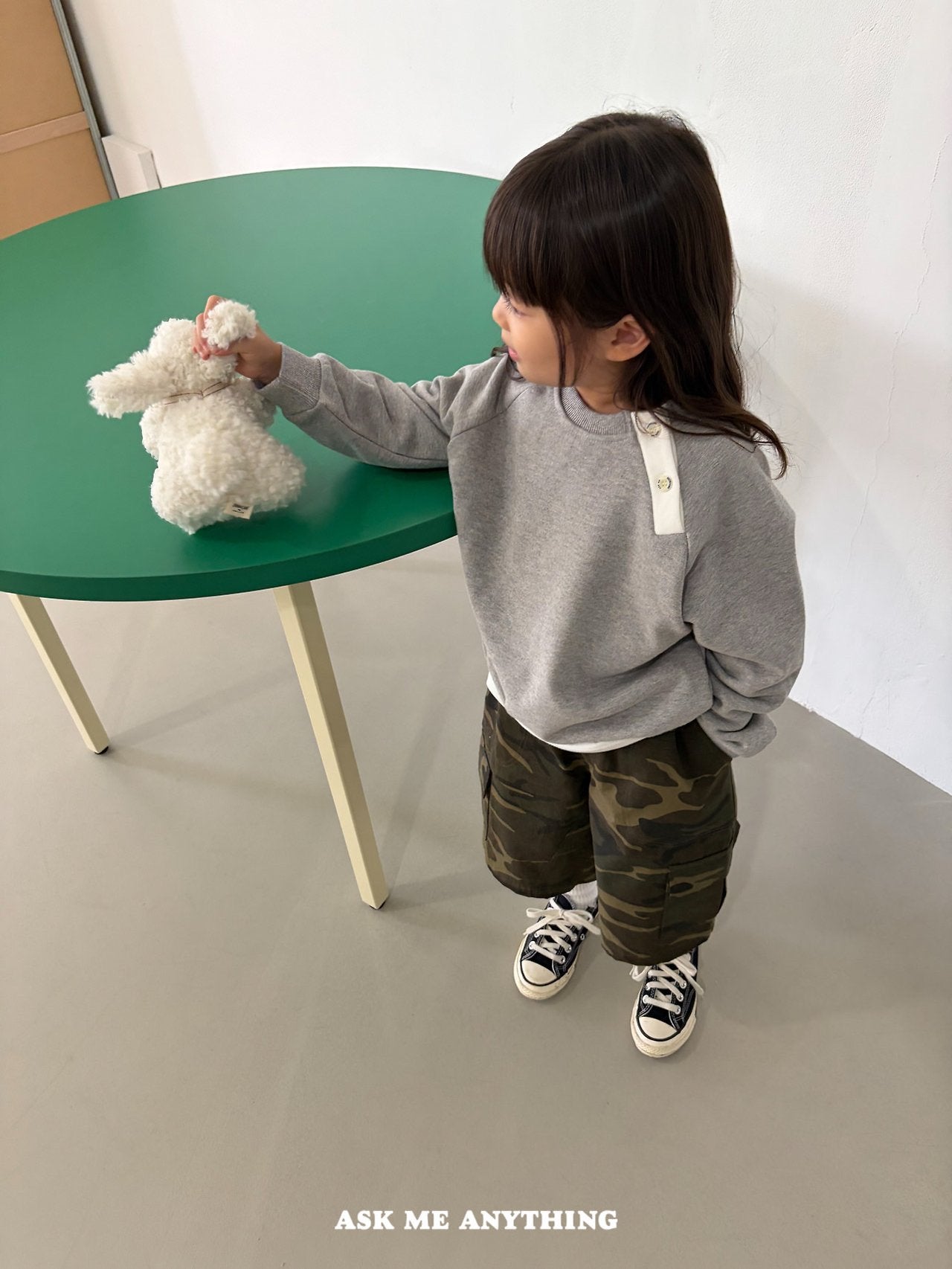 《予約》Button-Down Sweatshirt / ASK ME ANYTHING