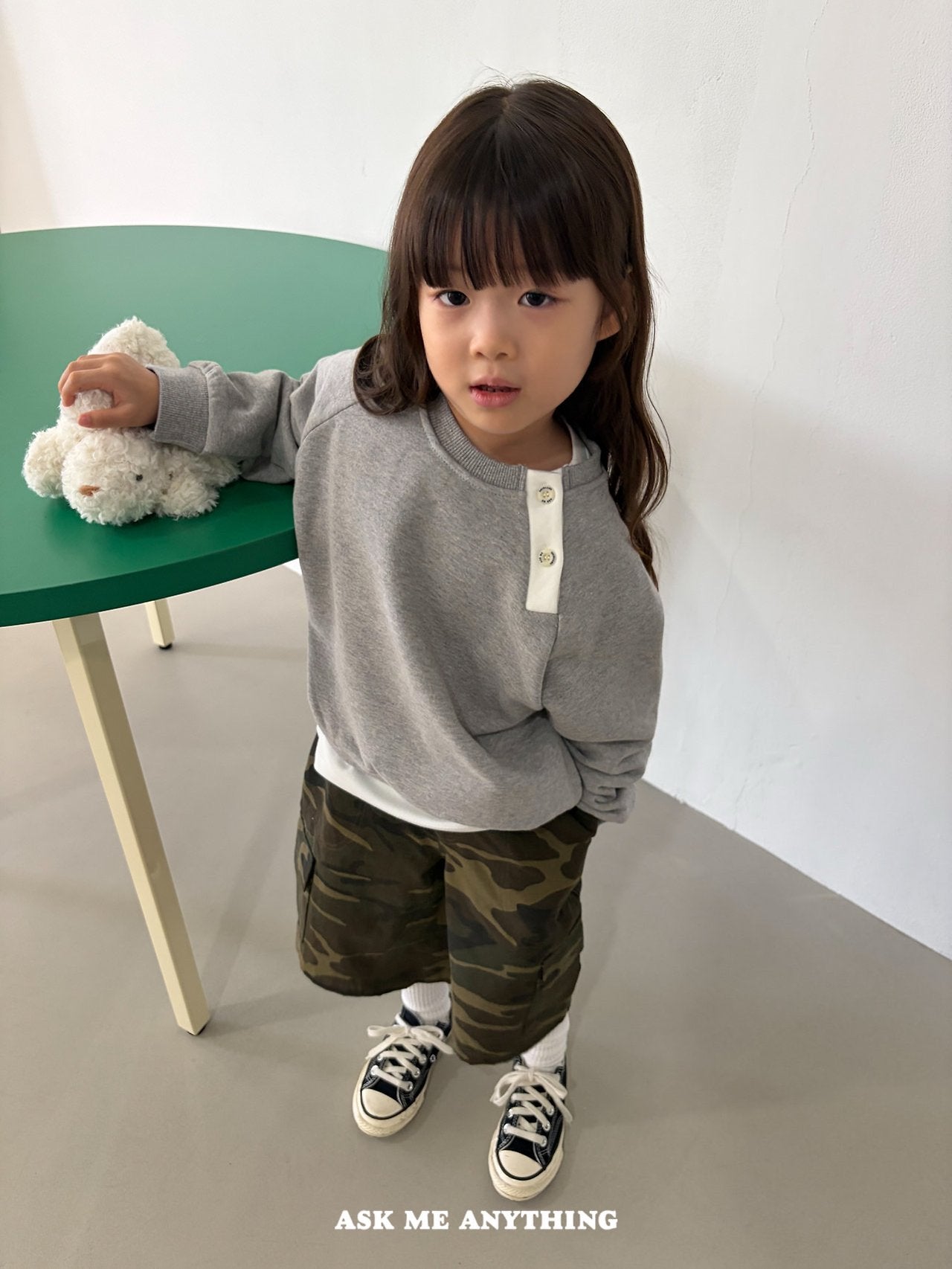 《予約》Button-Down Sweatshirt / ASK ME ANYTHING