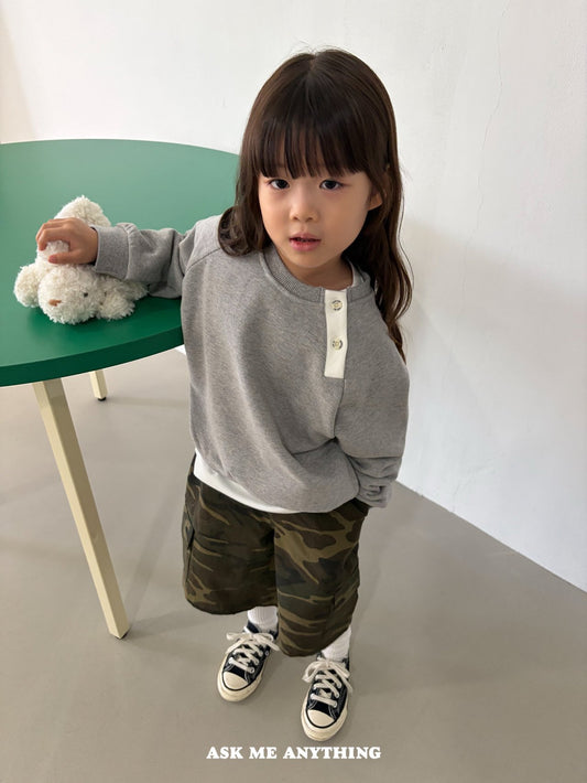 《予約》Button-Down Sweatshirt / ASK ME ANYTHING