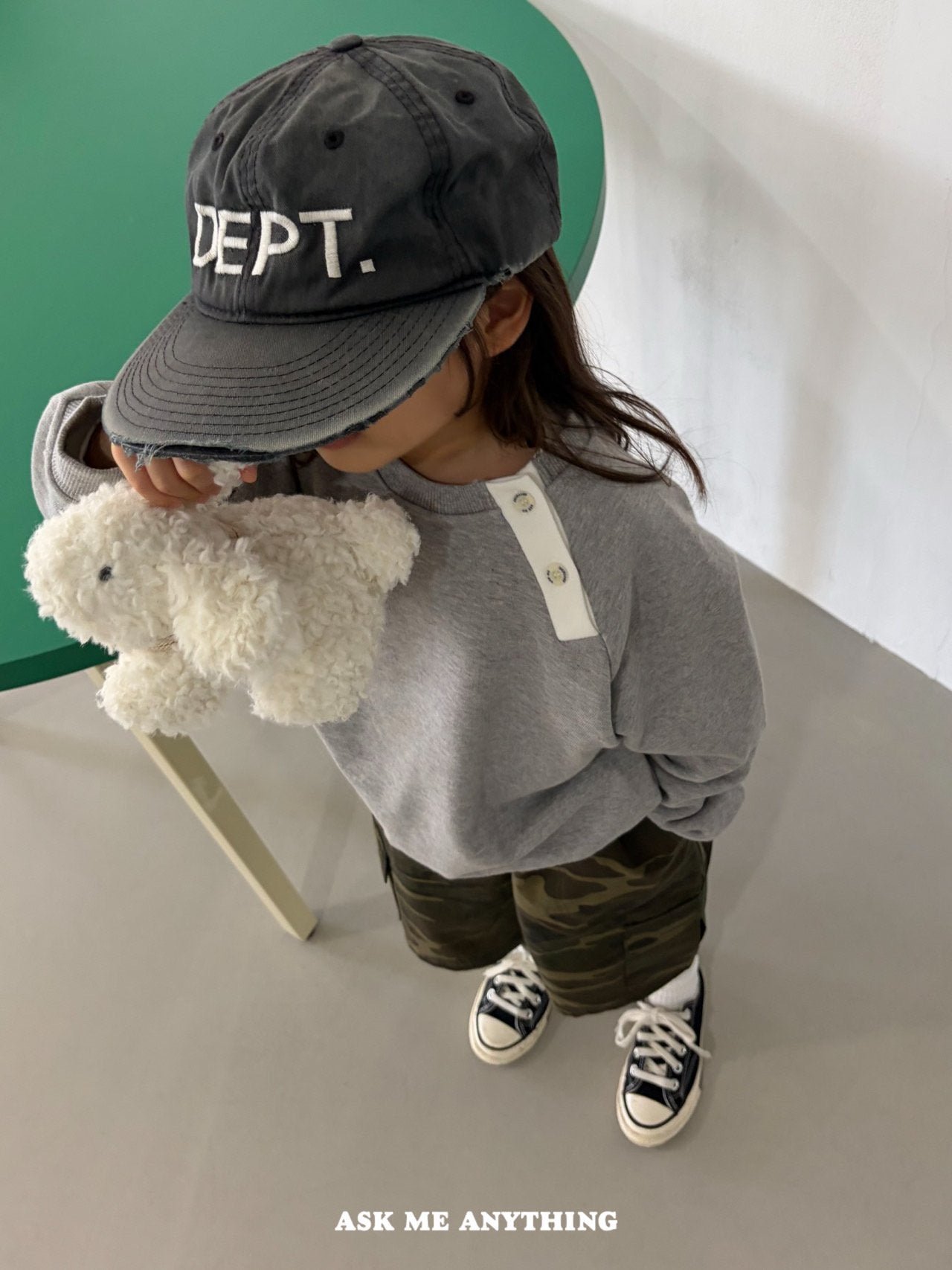 《予約》Button-Down Sweatshirt / ASK ME ANYTHING