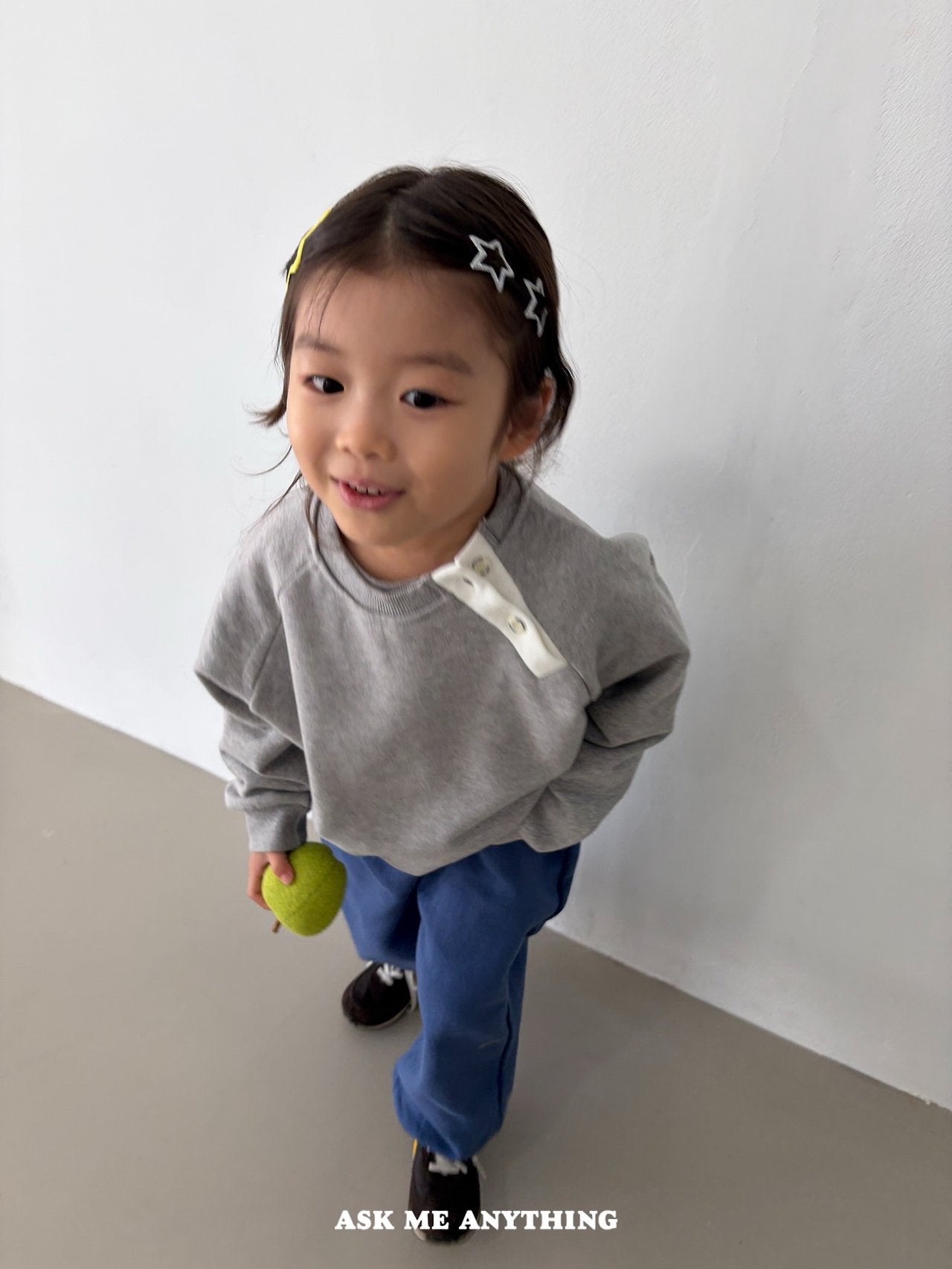《予約》Button-Down Sweatshirt / ASK ME ANYTHING