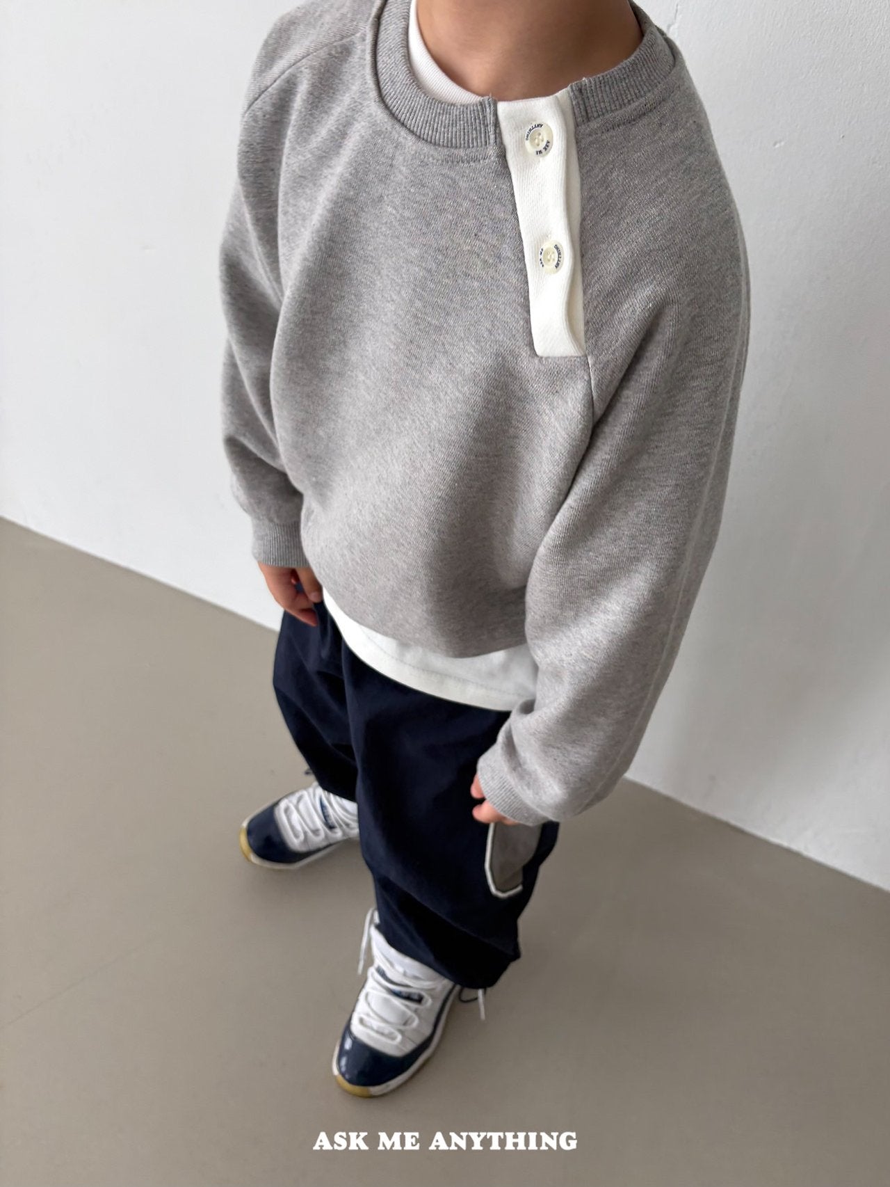 《予約》Button-Down Sweatshirt / ASK ME ANYTHING