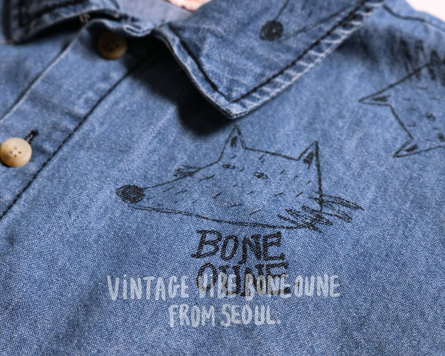 《予約》Wolf Denim Shirt / Boneoune