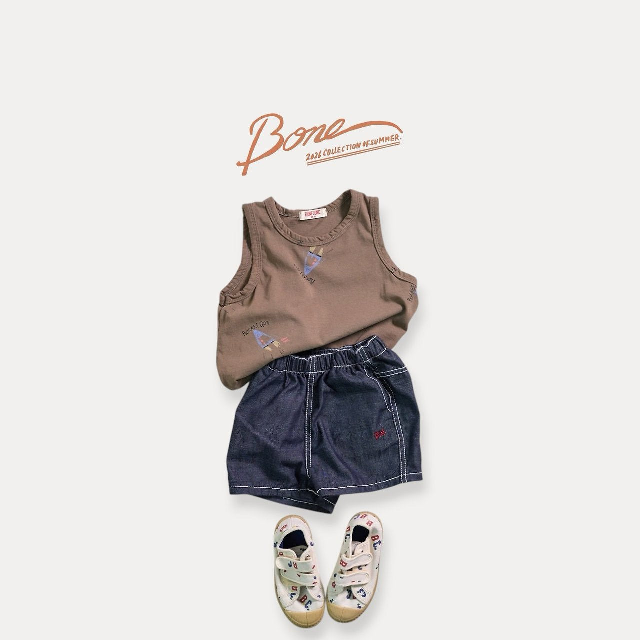 《予約》Stitch Non-Fade Denim Shorts / Boneoune