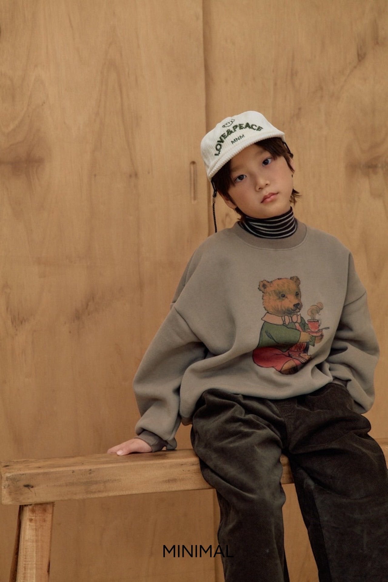 《予約》Vintage Bear Man to Man / MINIMAL