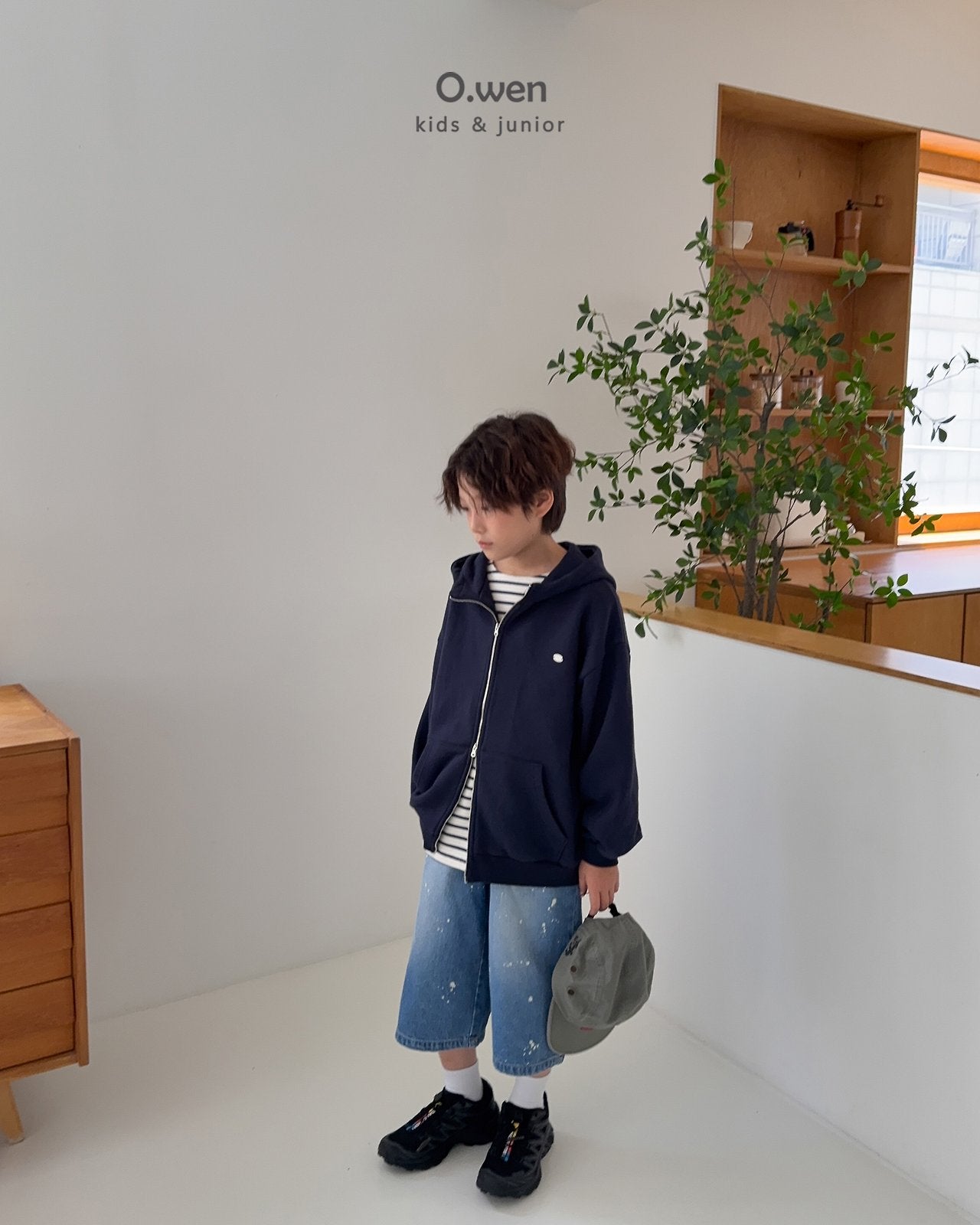 《予約》Two-Way Boxy Zip-Up Hoodie / O.wen