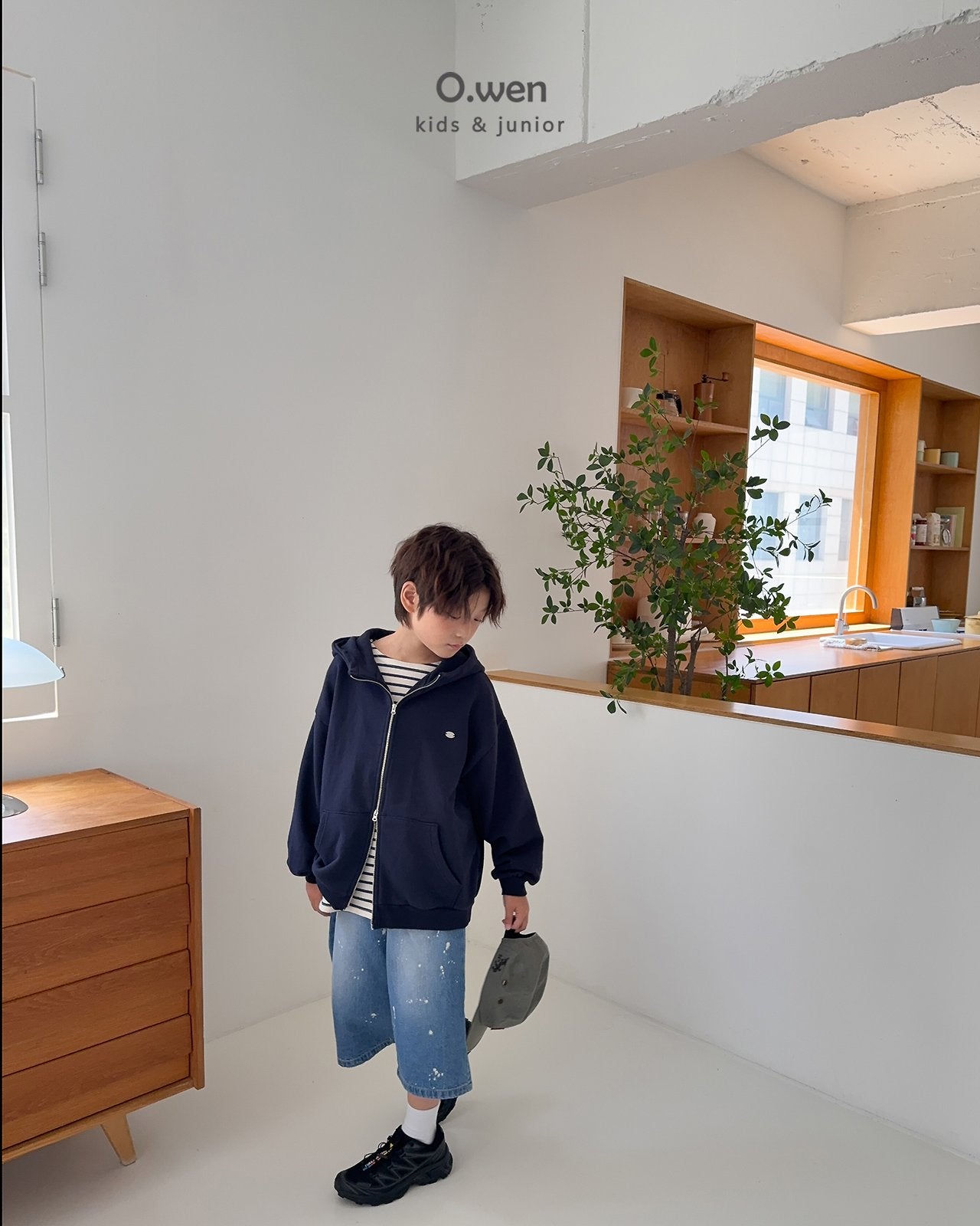 《予約》Two-Way Boxy Zip-Up Hoodie / O.wen