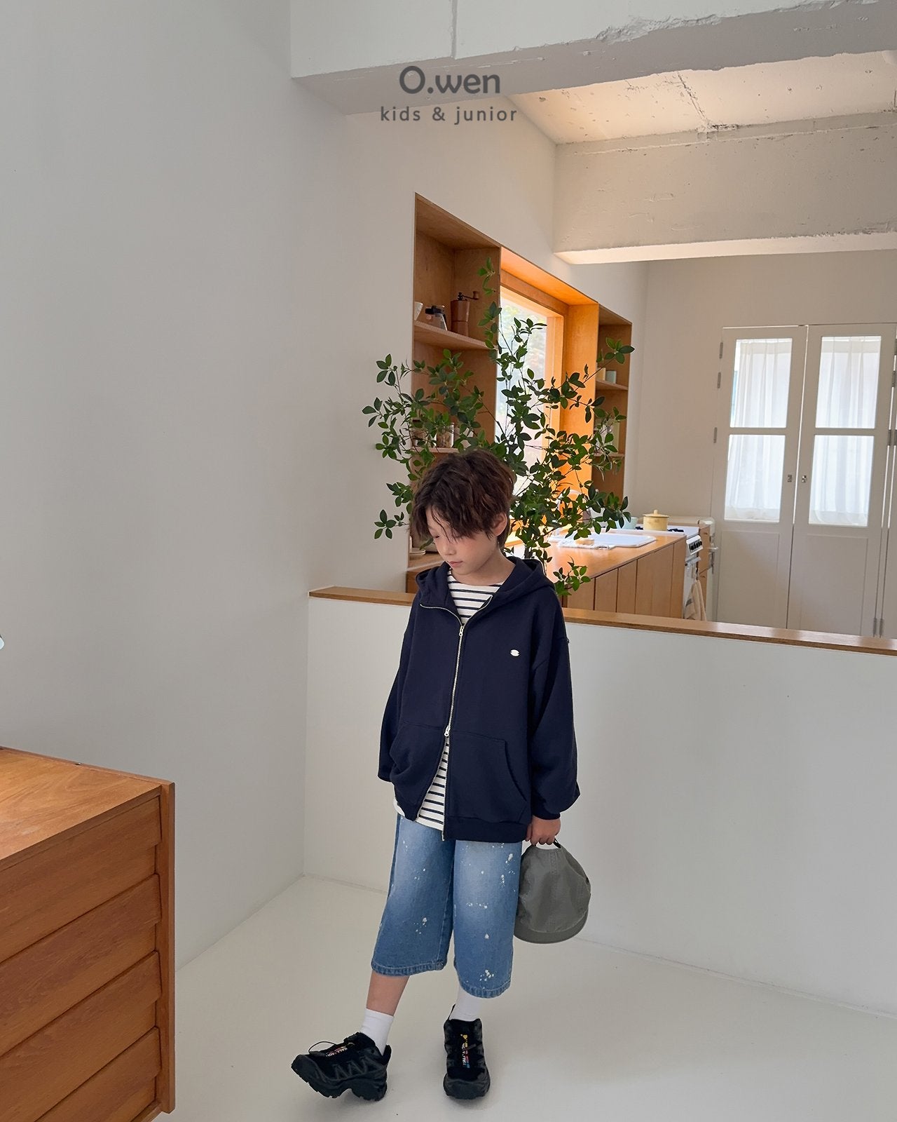 《予約》Two-Way Boxy Zip-Up Hoodie / O.wen