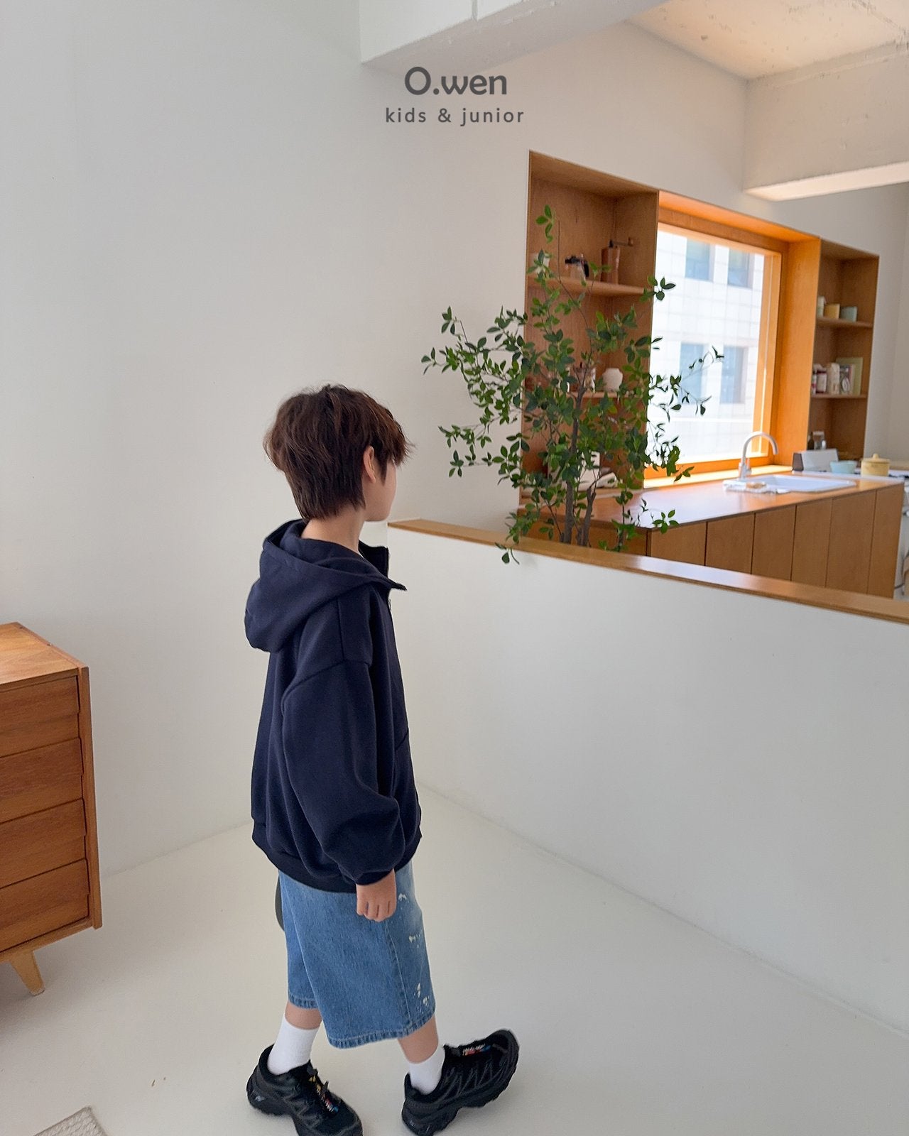 《予約》Two-Way Boxy Zip-Up Hoodie / O.wen