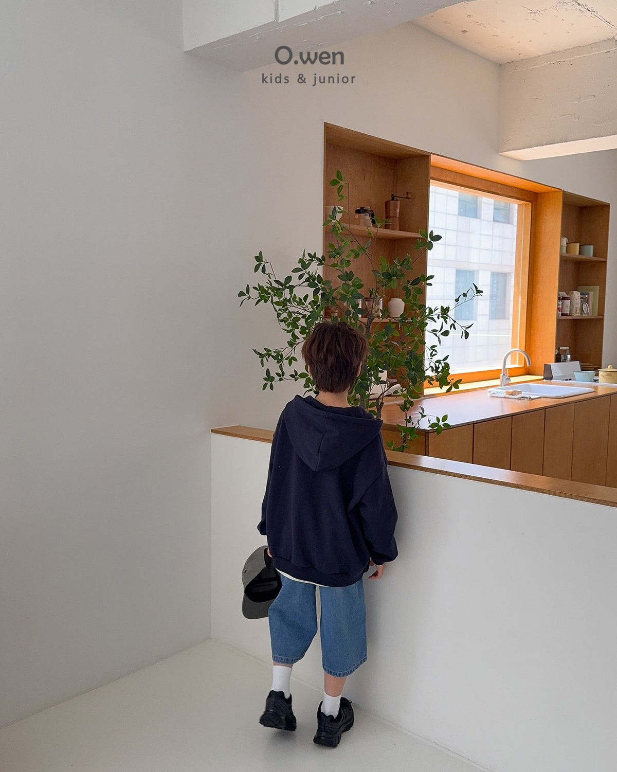 《予約》Two-Way Boxy Zip-Up Hoodie / O.wen