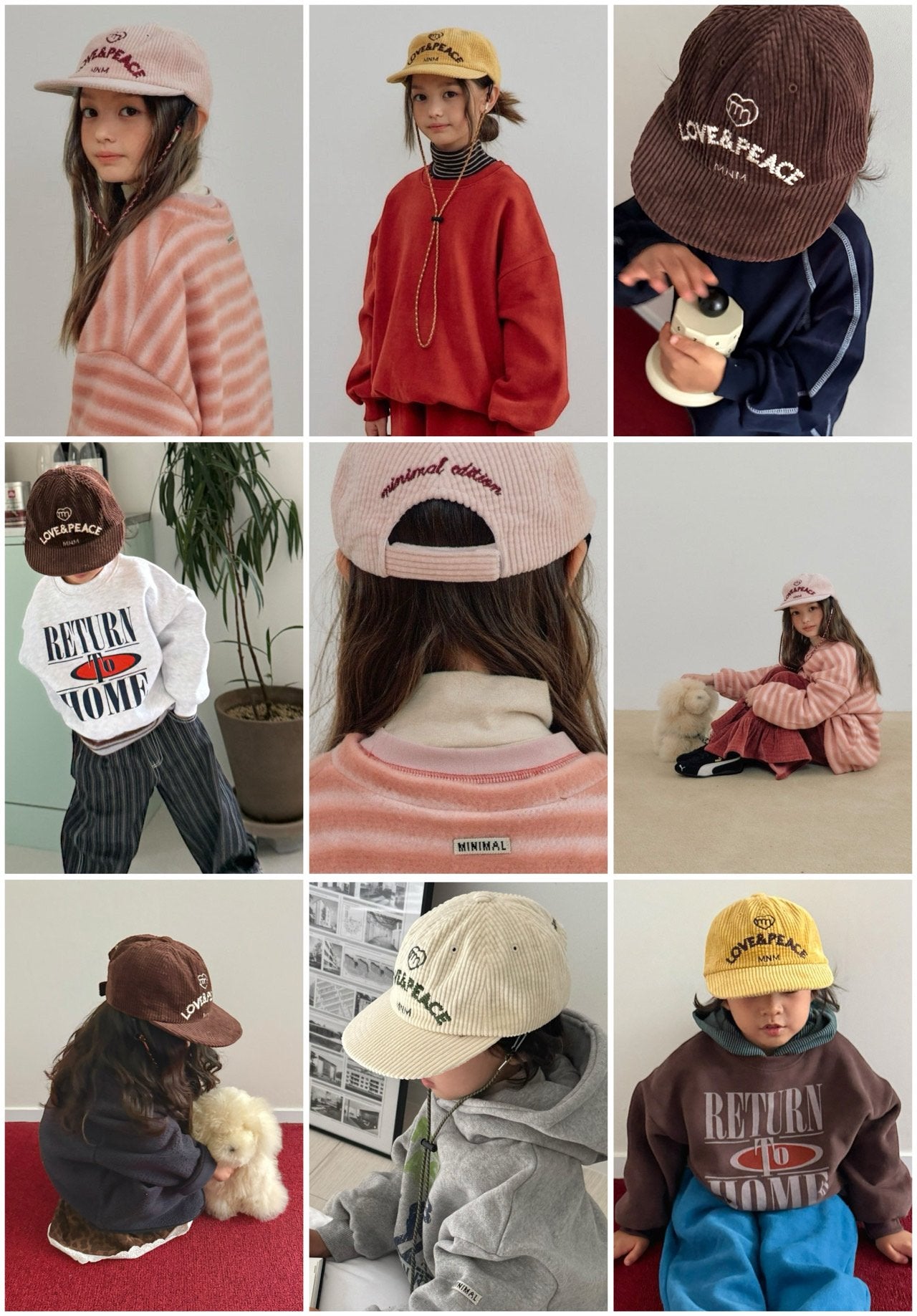 《予約》Corduroy Love & Peace Cap / MINIMAL（kids）