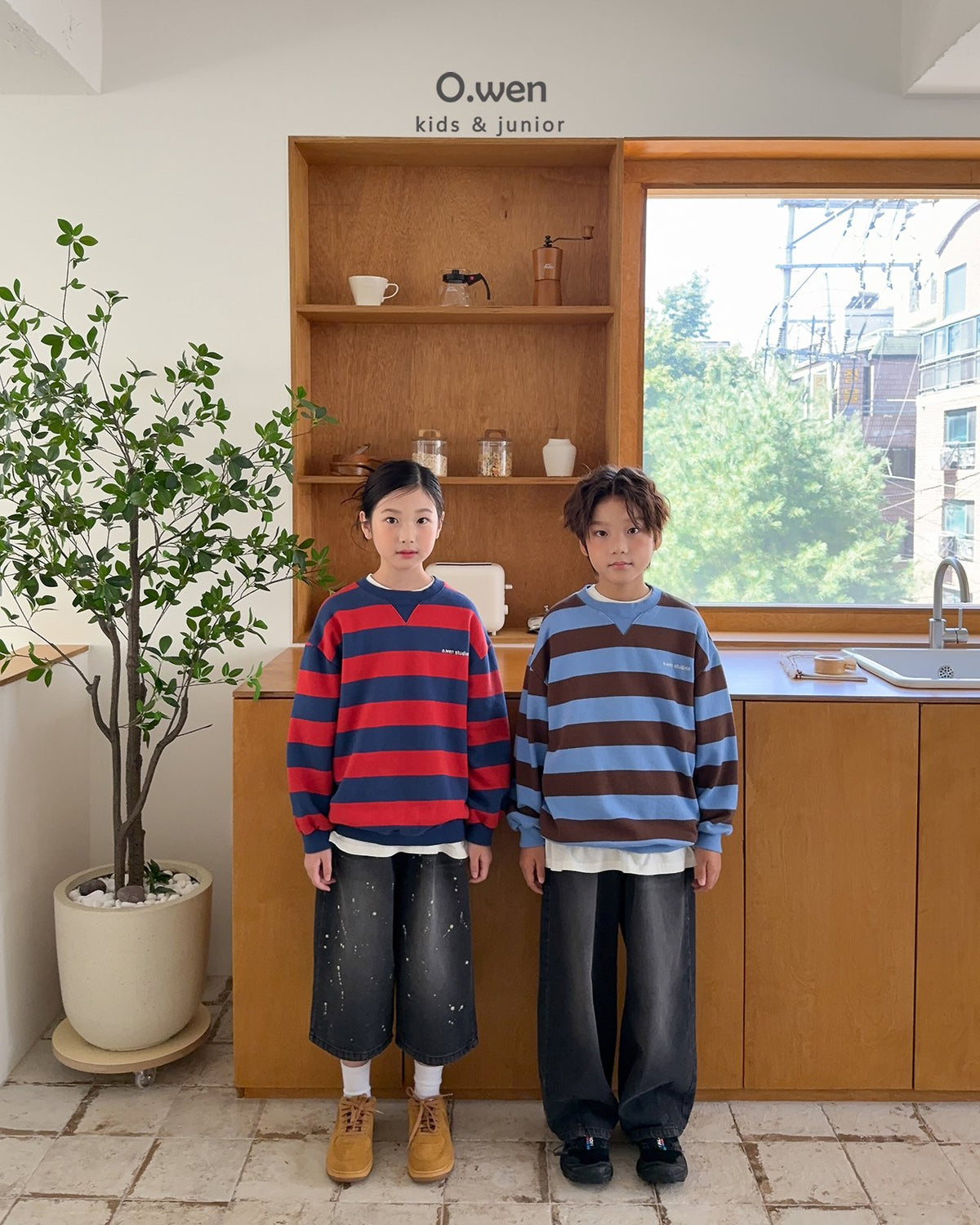 《予約》Block Stripe Sweatshirt / O.wen