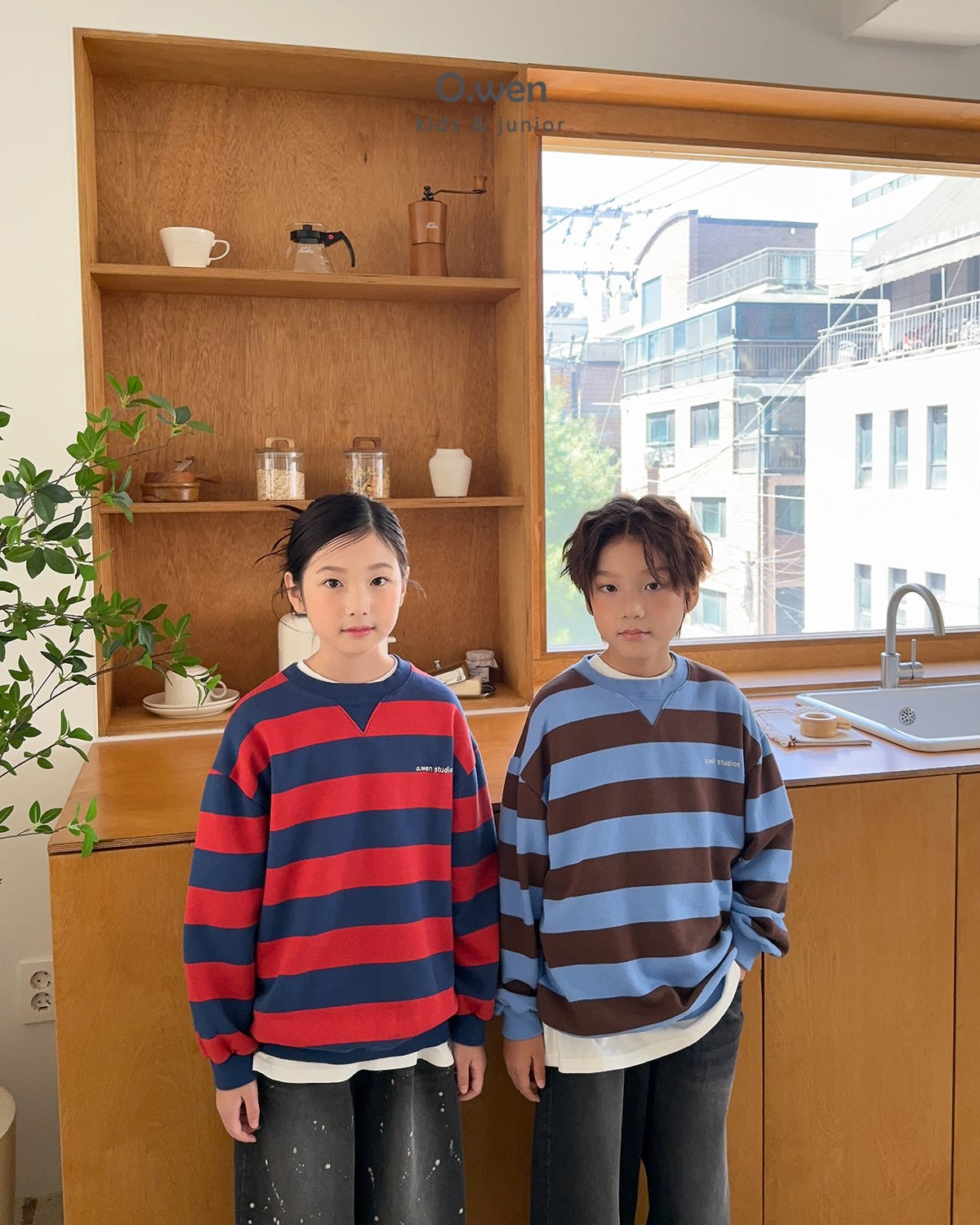 《予約》Block Stripe Sweatshirt / O.wen