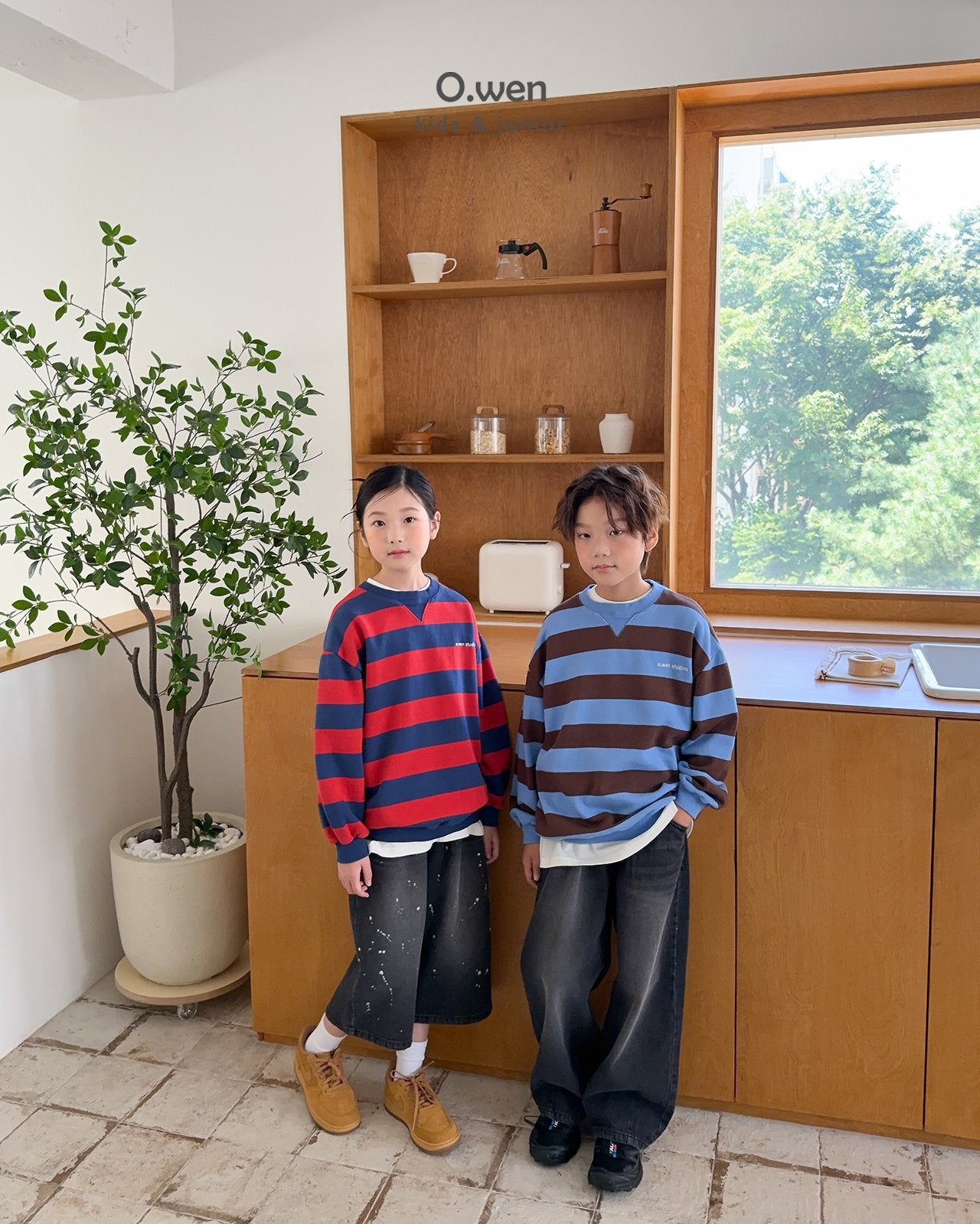 《予約》Block Stripe Sweatshirt / O.wen