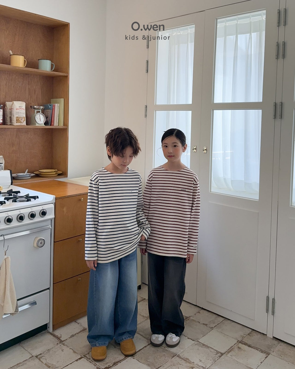 《予約》Boat Neck Striped Tee / O.wen