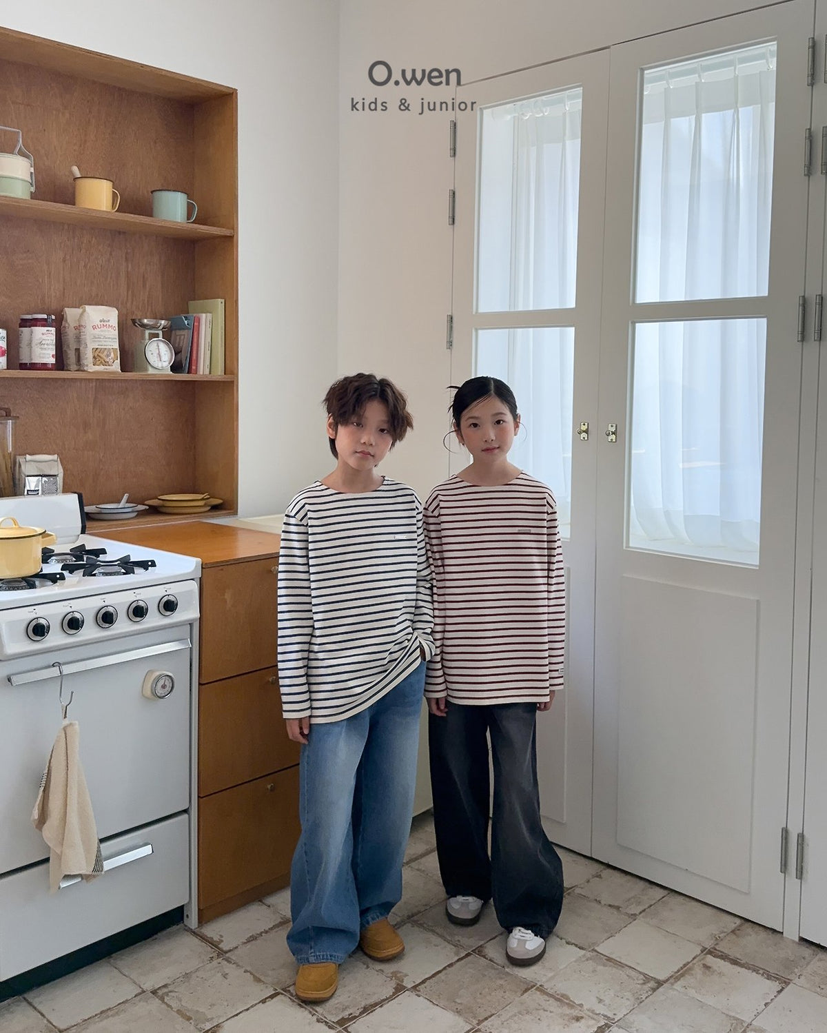 《予約》Boat Neck Striped Tee / O.wen