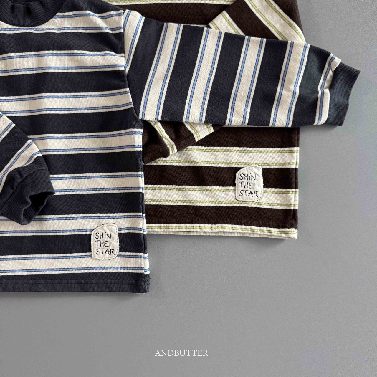 《予約》Stripe Patch Turtleneck / andbutter