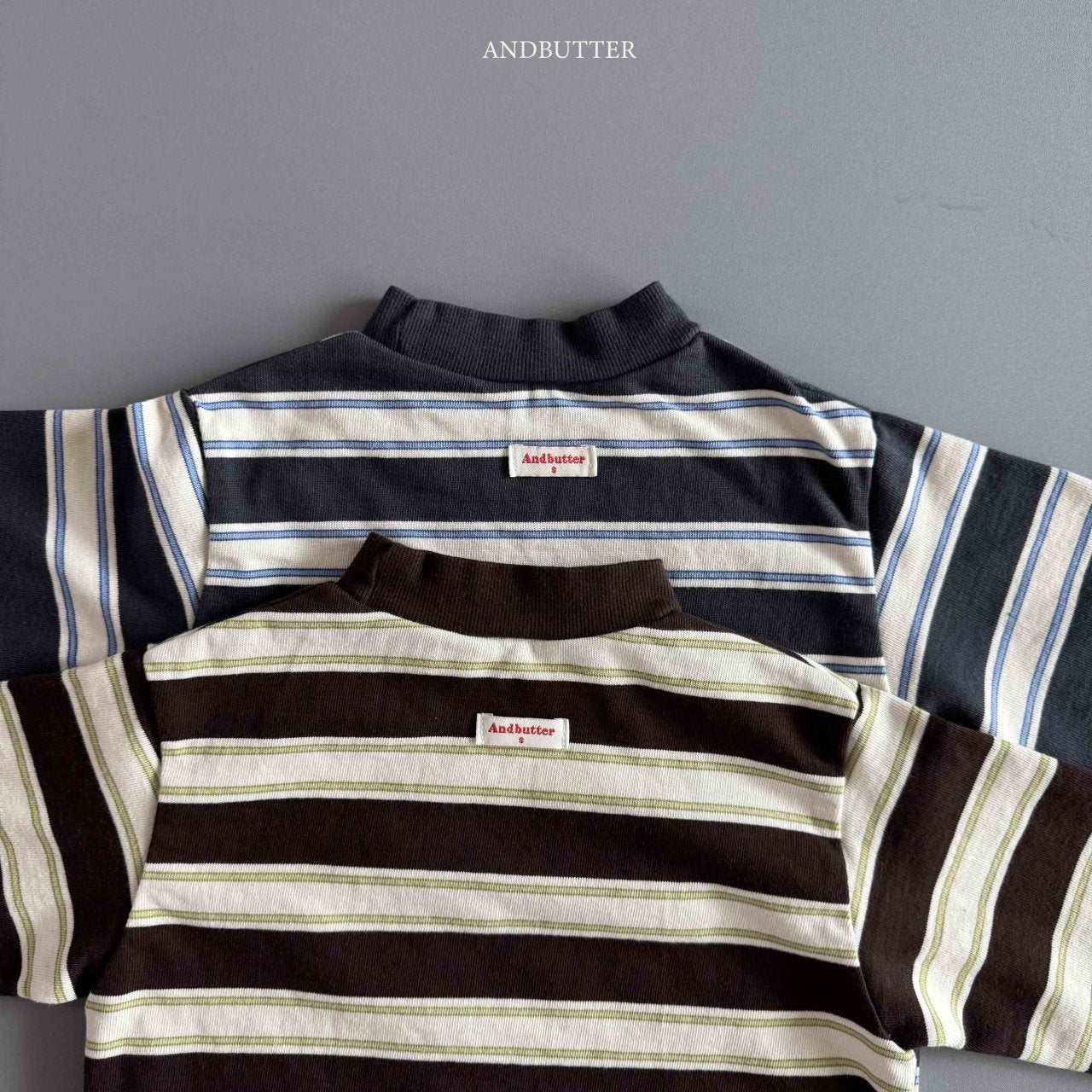 《予約》Stripe Patch Turtleneck / andbutter