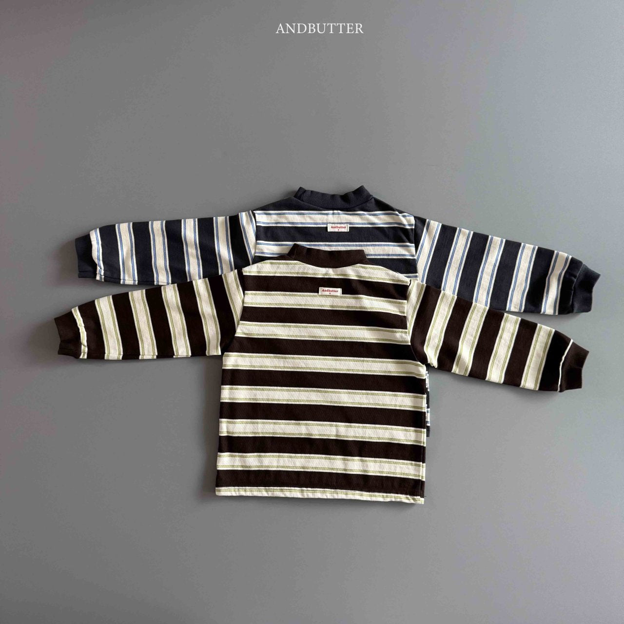 《予約》Stripe Patch Turtleneck / andbutter